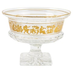 Vintage Signed Val St Lambert Art Deco Cameo Crystal Glass Centrepiece Vase 