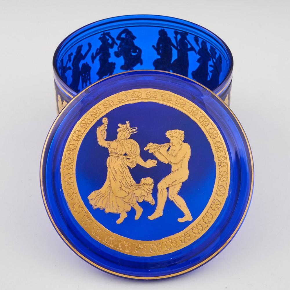 Signed Val St Lambert Neoclassical Trinket Box Designed, c1910

Additional information:
Date : Designed c1910
Origin : Belgium
Bowl Features : Cobalt blue glass with gilded classical scenes
Marks : Signed Val St Lambert to base
Type : Lead
Size : H