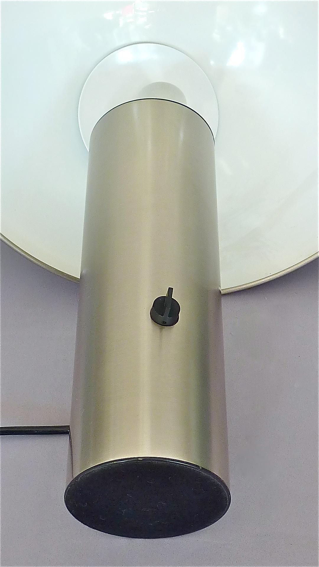 Signed Valenti Vaga Table Lamp by Franco Mirenzi Brushed Steel, Italian, 1970s 9