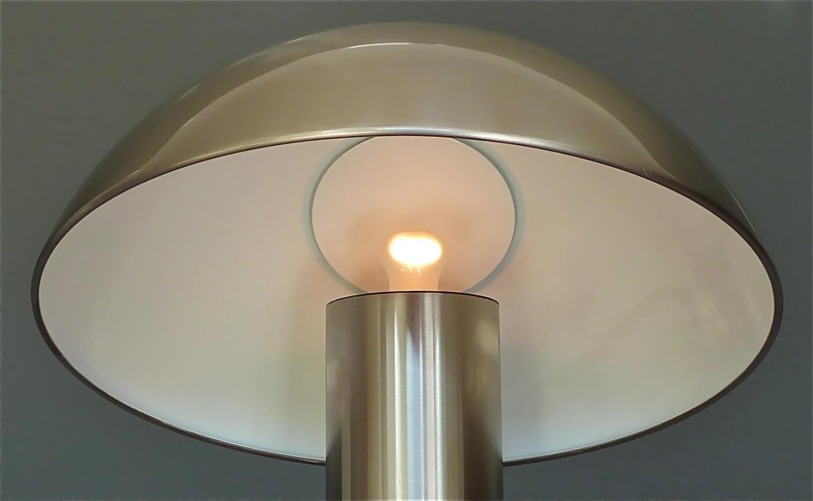 Signed Valenti Vaga Table Lamp by Franco Mirenzi Brushed Steel, Italian, 1970s 11