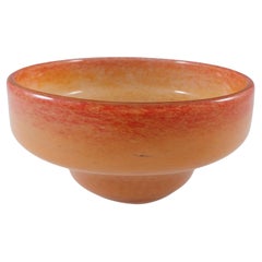 Vasart GRANDE 8" Tazón de vidrio moteado naranja escocés B007 FIRMADO