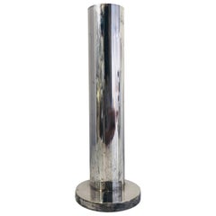 Signed Vase by Maison Desny in Silvered Metal 