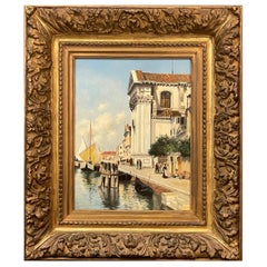 Period Rubens Santoro Style Venice Oil on Panel Picture