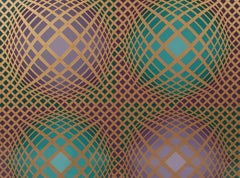 Signed Victor Vasarely Op-Art Serigraph "Vilag" with COA