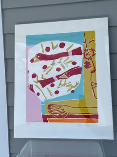Signed Vintage Abstract Modern Silkscreen Art Print by Knox Martin