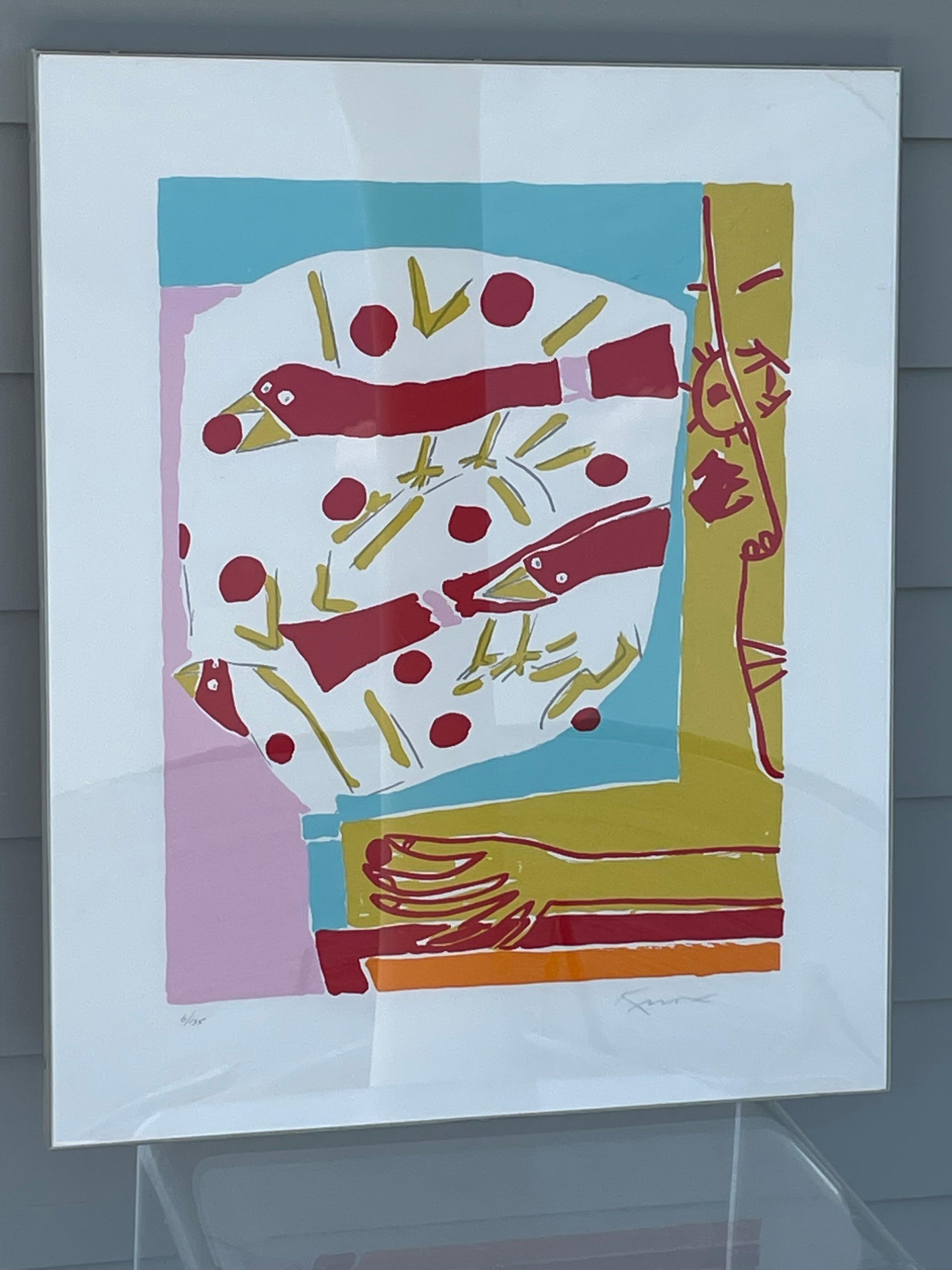 Signierter Vintage Abstrakt Modern Siebdruck von Knox Martin im Zustand „Gut“ im Angebot in New York, NY