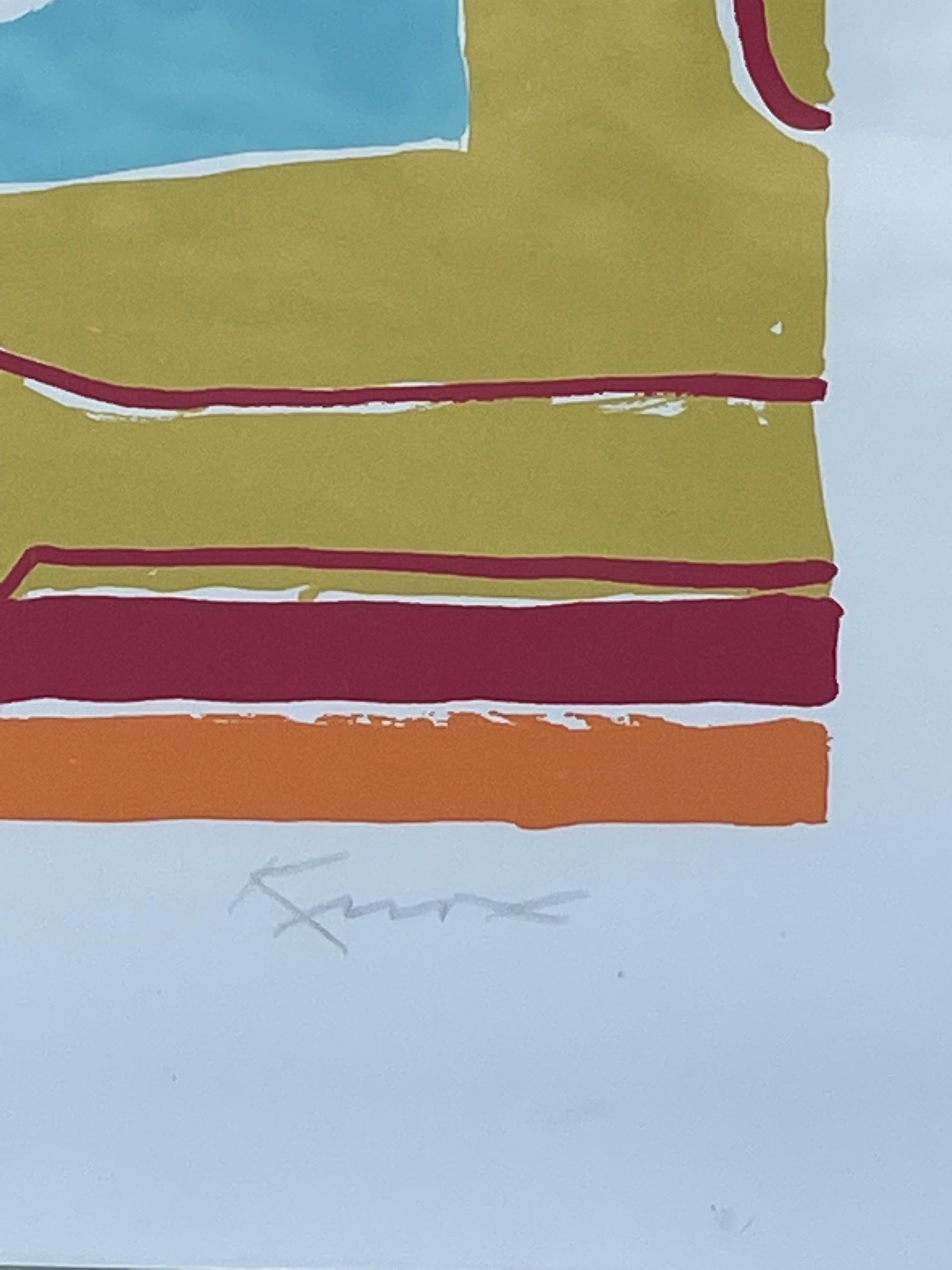 Signierter Vintage Abstrakt Modern Siebdruck von Knox Martin (20. Jahrhundert) im Angebot