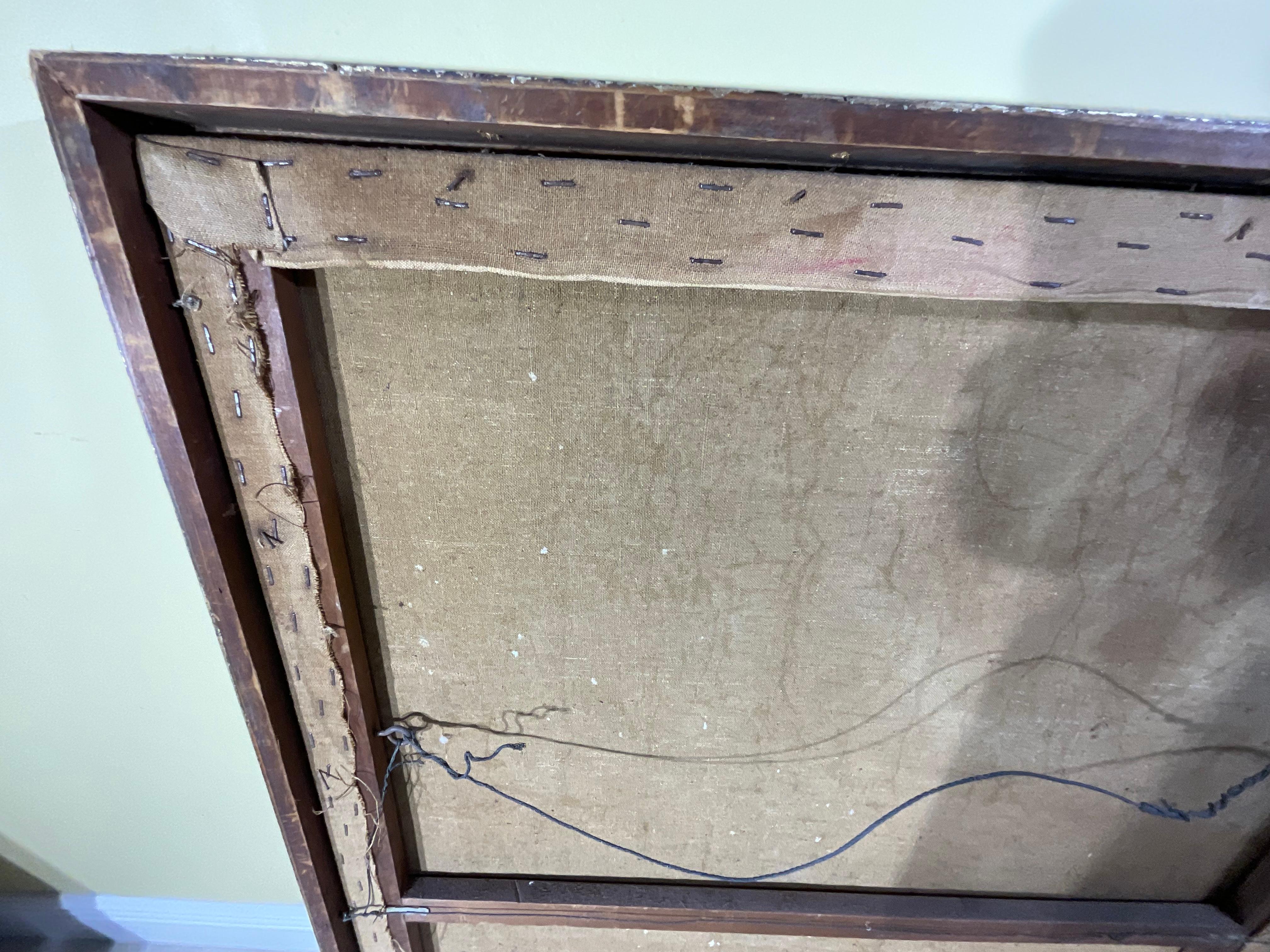 Signiert Vintage Abstraktes Gemälde - Mid-Century Modern Original Art im Angebot 9
