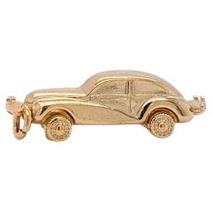 Signed Vintage American 14K Gold Figural Car or Automobile with Bumpers Charm