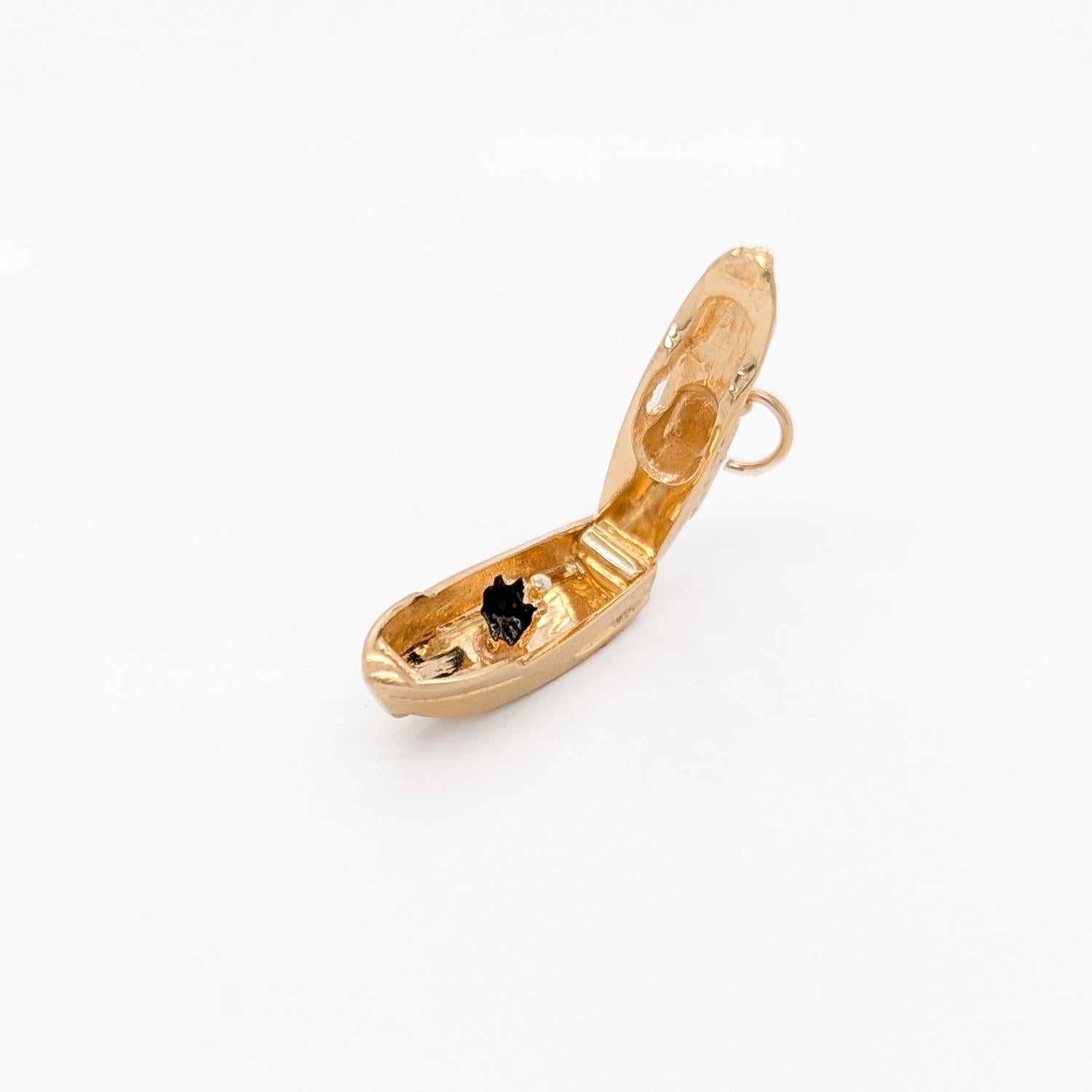 Signed Vintage American 14K Gold Figural Yacht Boat Charm For Sale 5