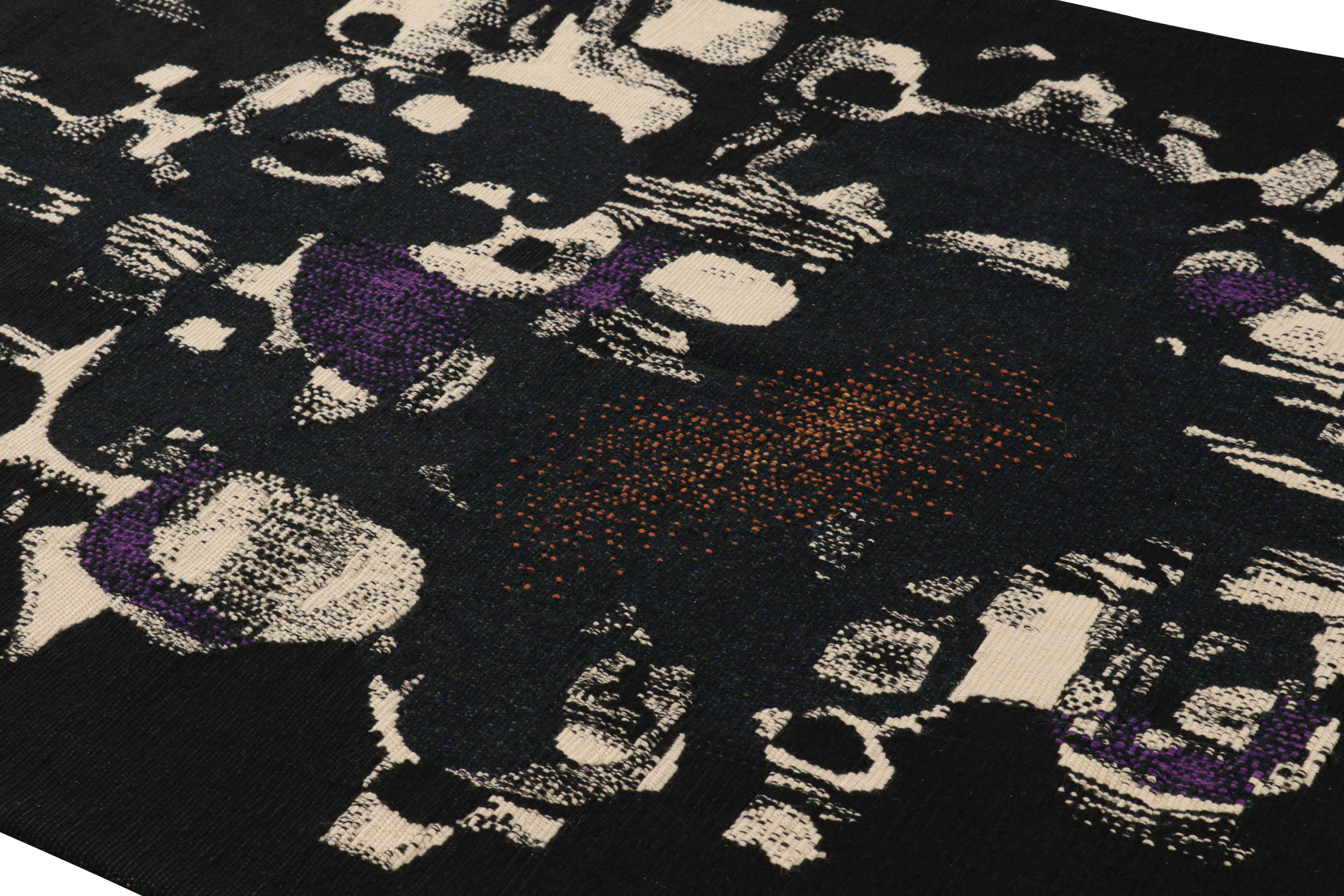 Handwoven in wool and originating from France circa 1965, this 5×7 vintage tapestry is a signed collectible from Andre Maurice, a prominent French artist who played a significant role in the revitalization of tapestry art in the 20th century.


On