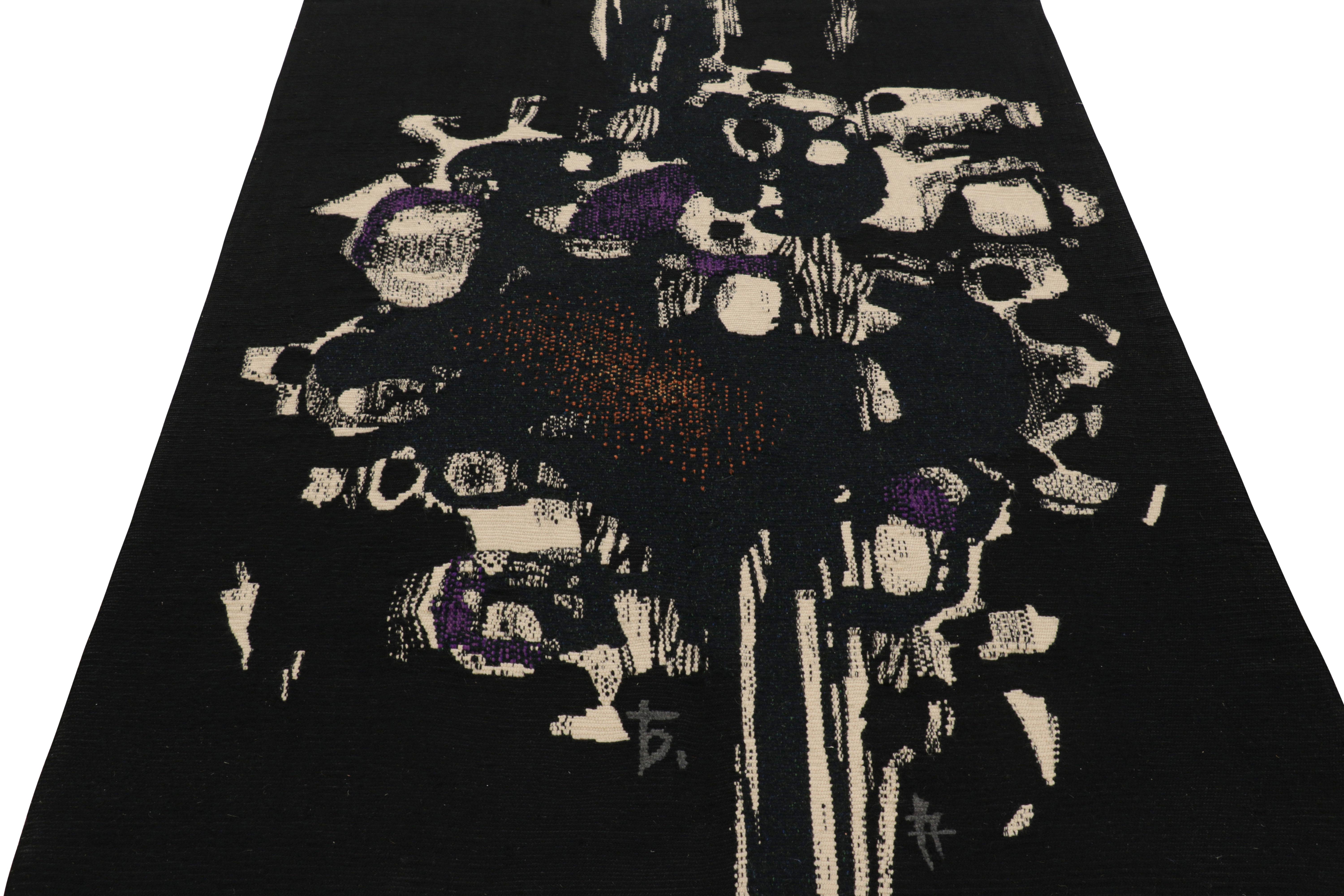 Hand-Woven Signed Vintage Andre Borderie Tapestry with Abstract Patterns - Rug & Kilim For Sale