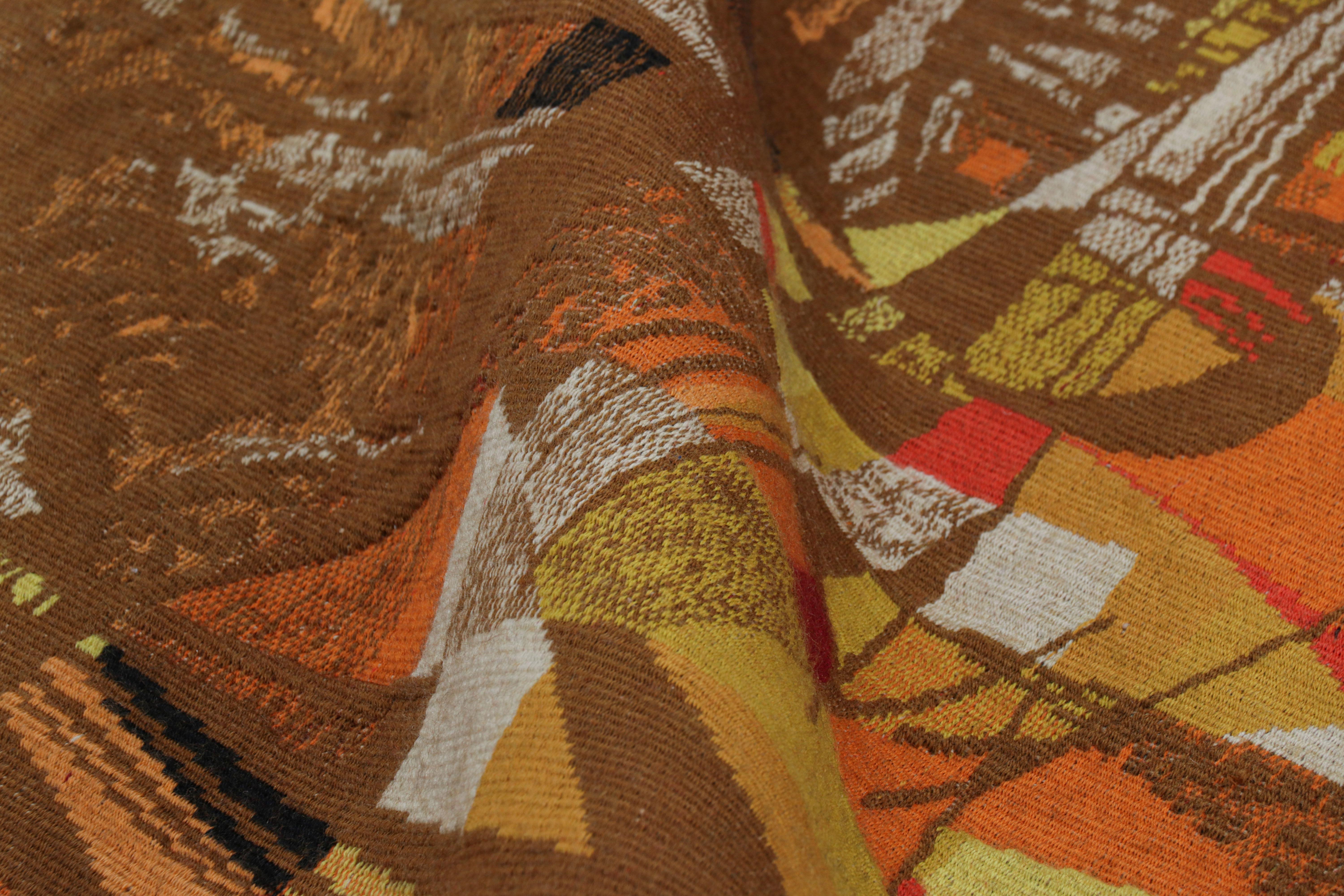 Wool Signed Vintage Andre Maurice Tapestry with Abstract Patterns - Rug & Kilim For Sale