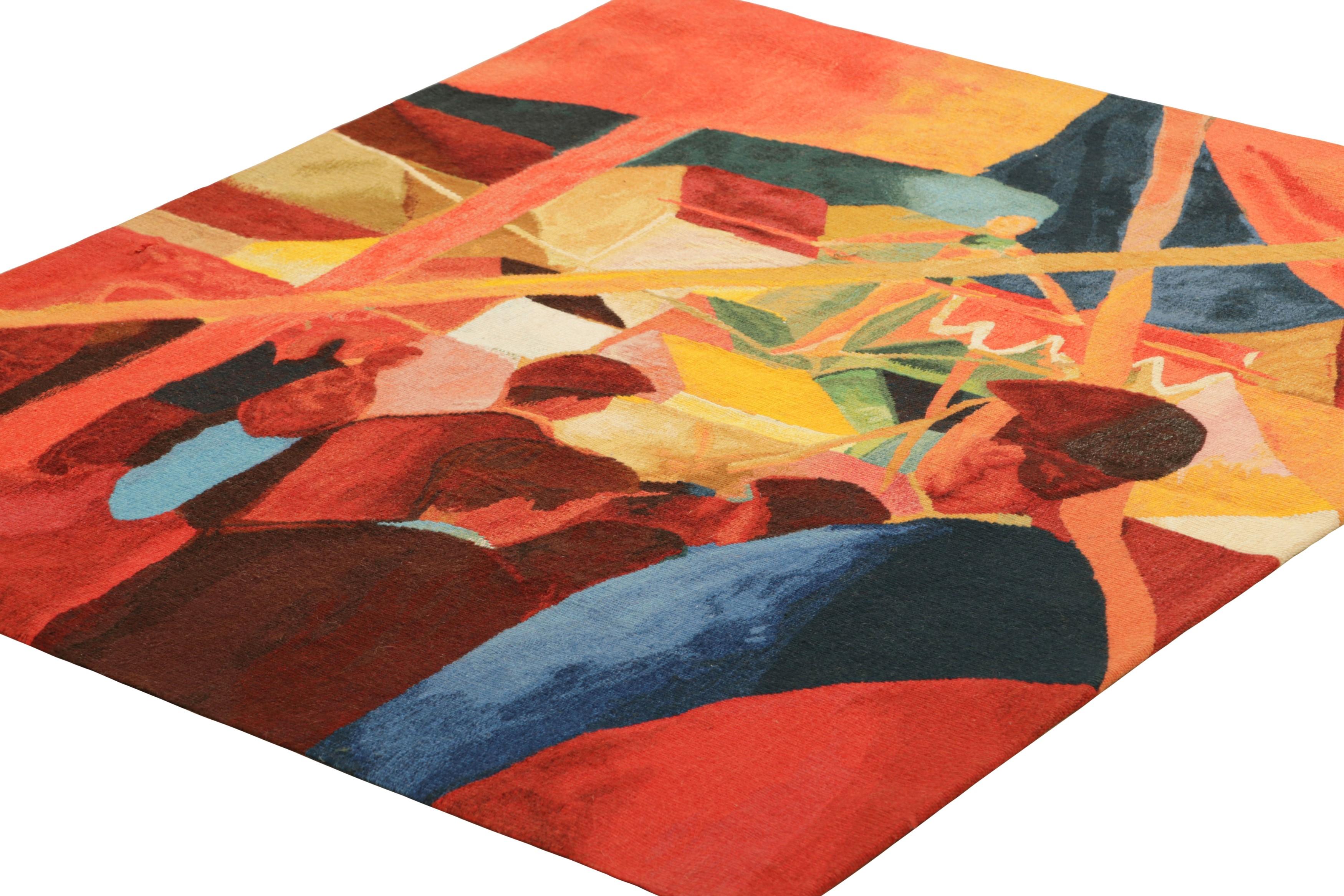 Signierte Vintage August Macke Wandteppich Tightrope Walker  Rug & Kilim (Handgewebt) im Angebot