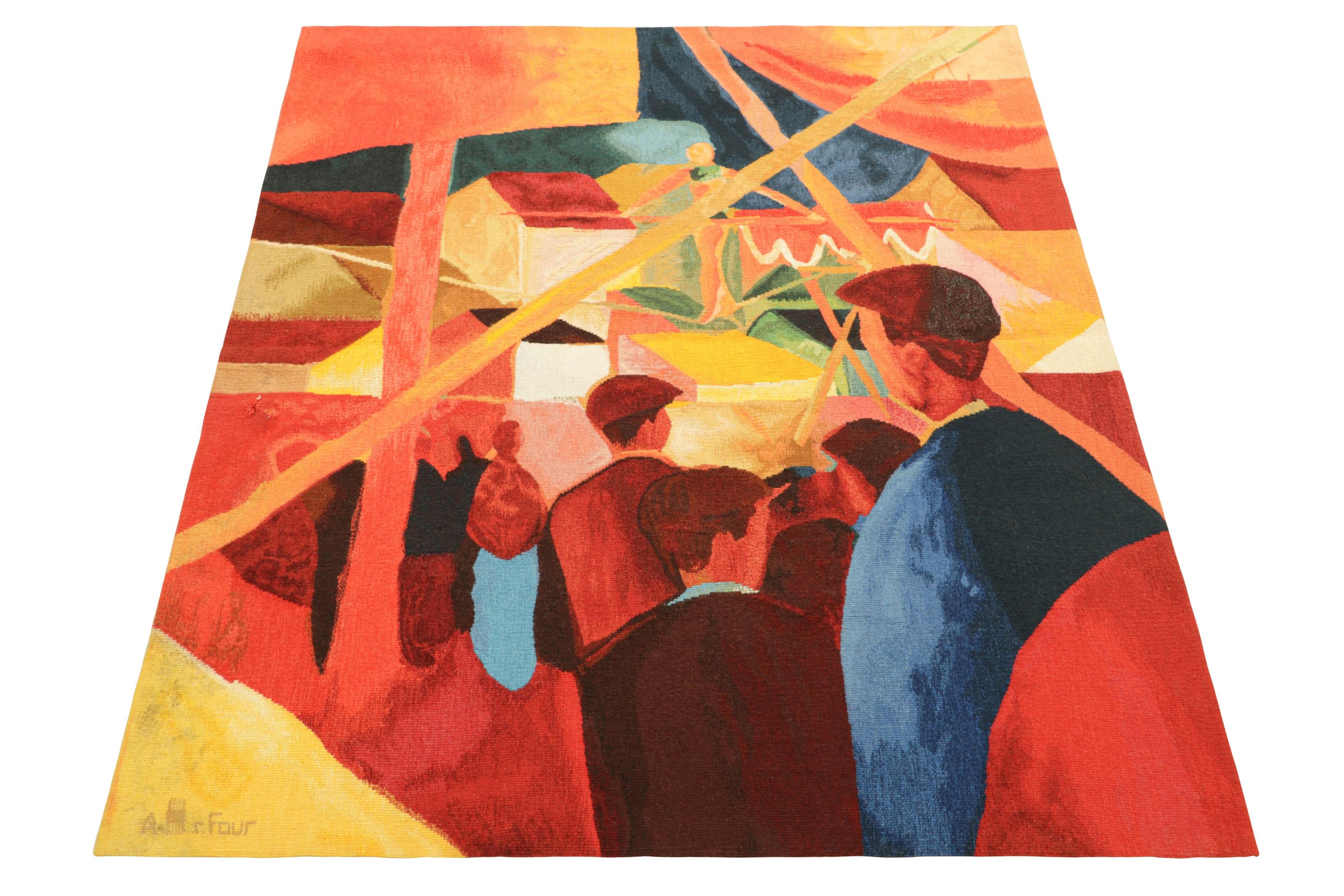 Signierte Vintage August Macke Wandteppich Tightrope Walker  Rug & Kilim im Zustand „Gut“ im Angebot in Long Island City, NY