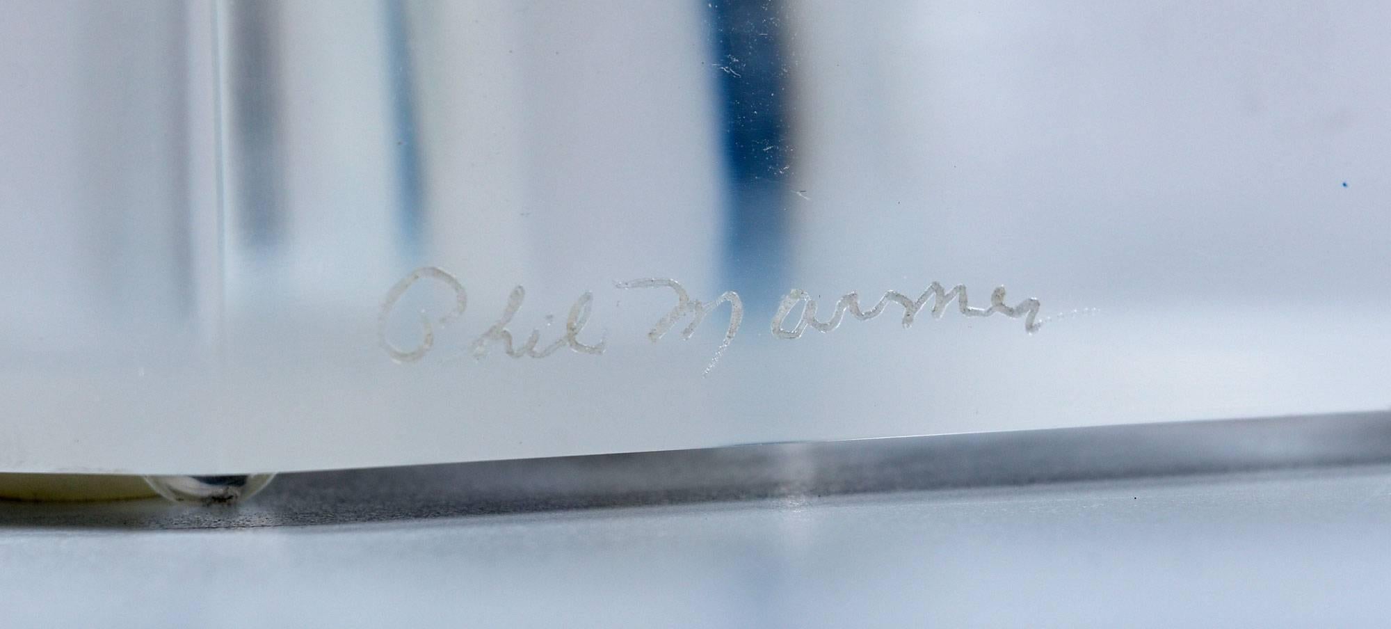 Organico moderno Portapenne doppio firmato in ottone e lucite Cobra Snake d'epoca in vendita