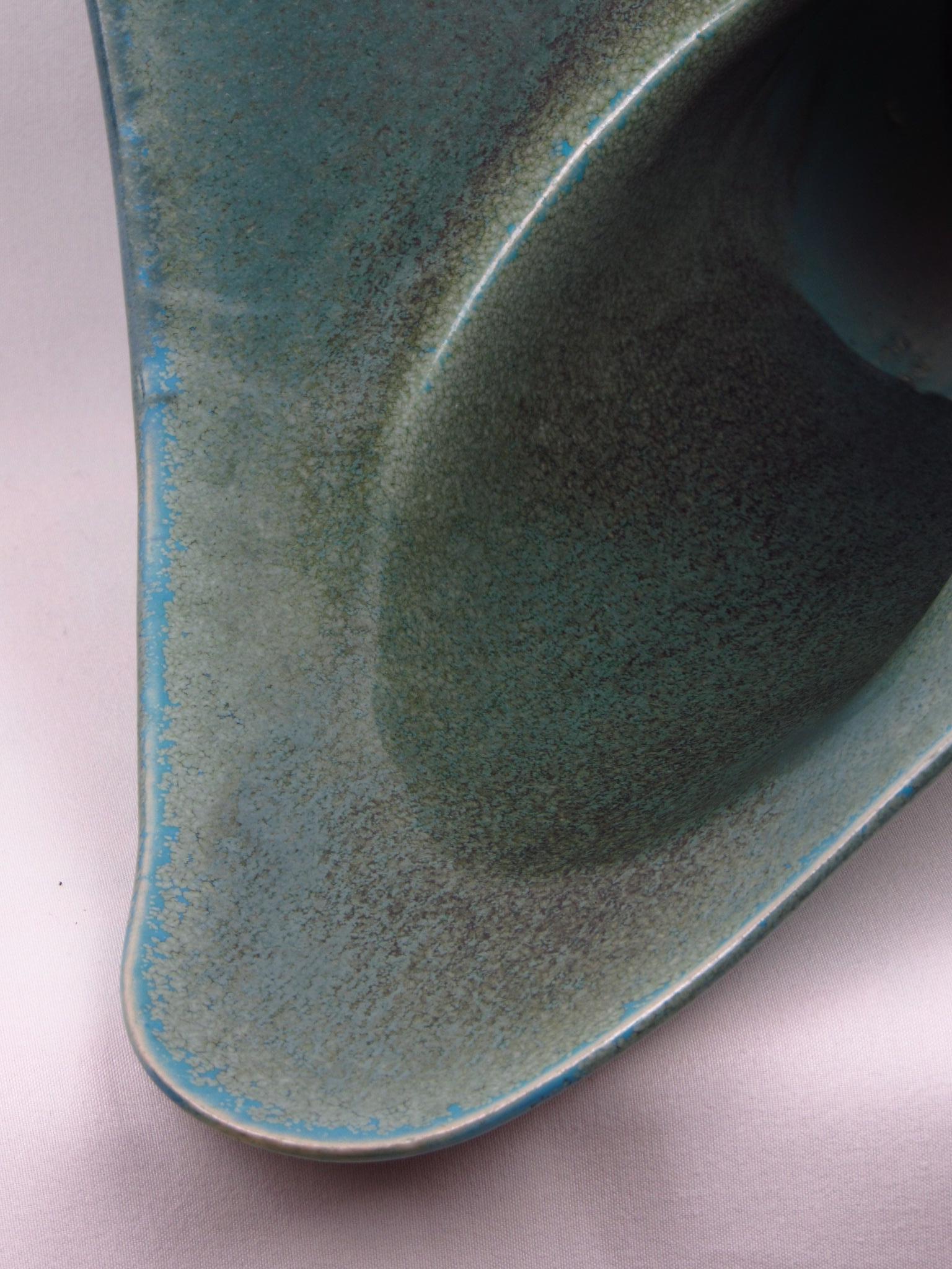 Signed winged ceramic vessel, brutalist and mid-century modern For Sale 3