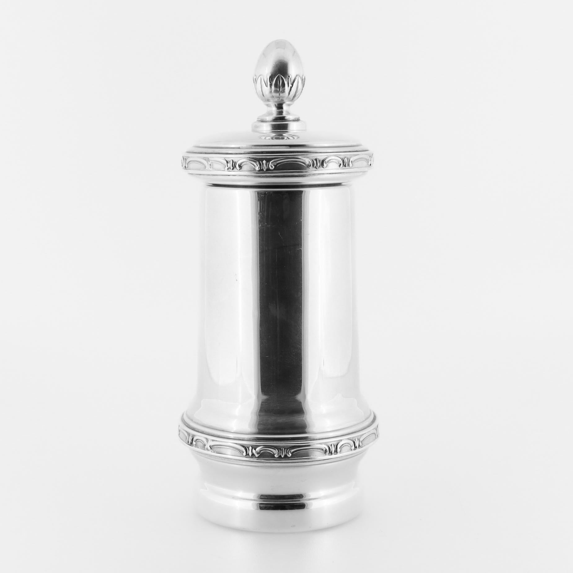 Modern Signed Vintage Buccellati Italian Sterling Silver Pepper Grinder or Mill For Sale