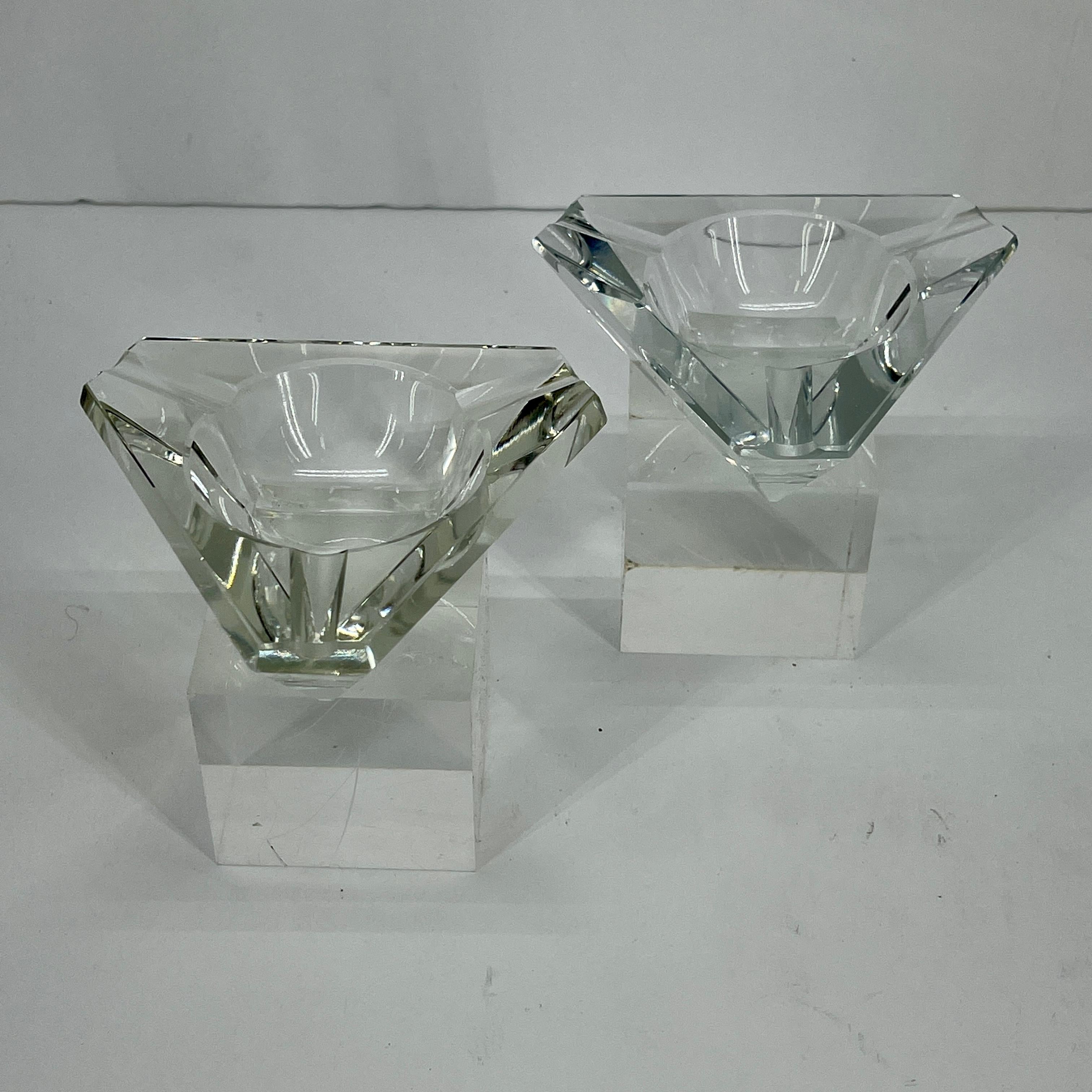 Signed Vintage Cartier Crystal Personal Ashtray Set, circa 1980's 7