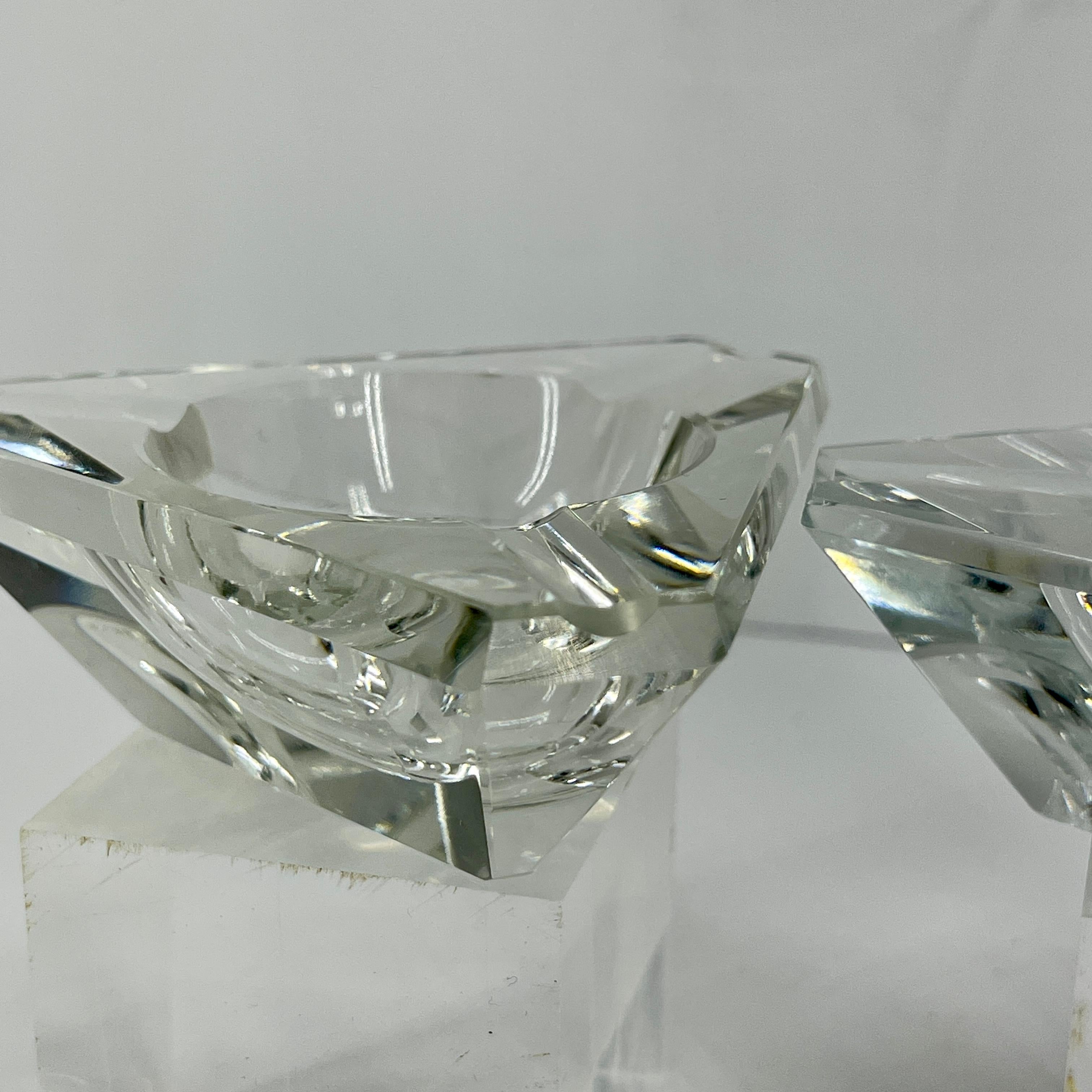 Signed Vintage Cartier Crystal Personal Ashtray Set, circa 1980's 10