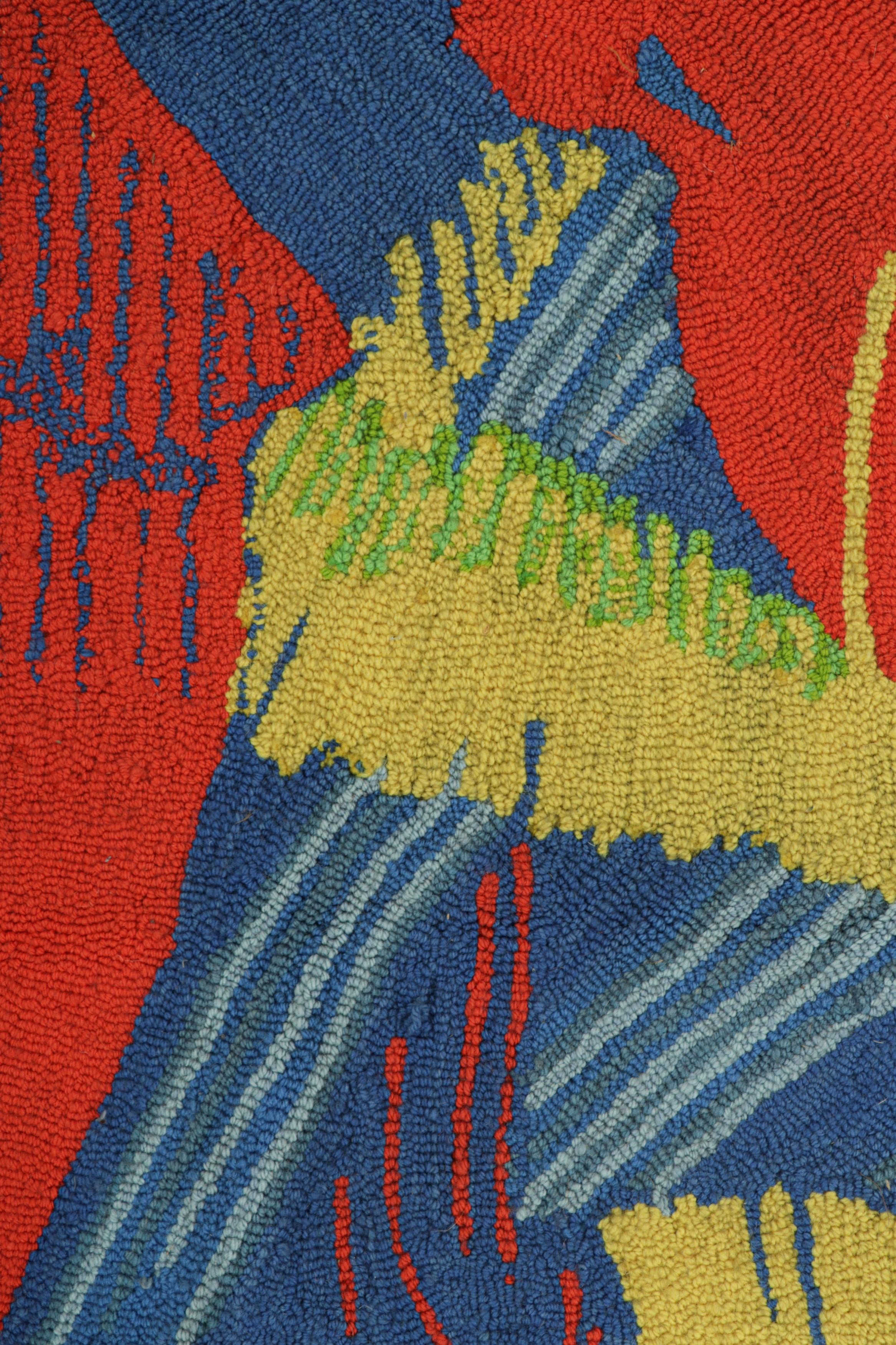Signierter abstrakter Wandteppich in Blau von Gérard Schneider  Rug & Kilim (Französisch) im Angebot