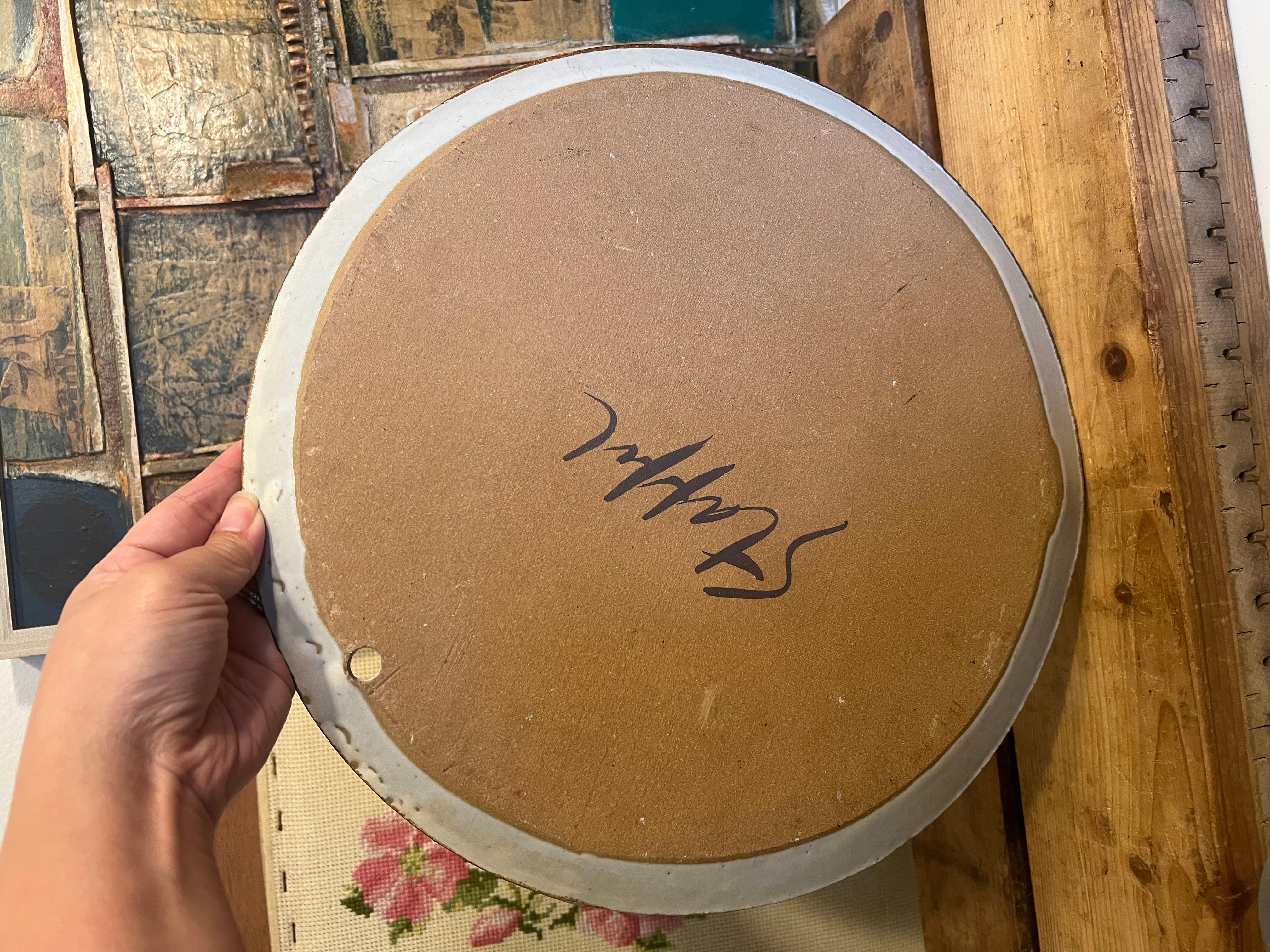 Ceramica astratta firmata Vintage fatta a mano stile metà secolo moderno retrò in vendita 4