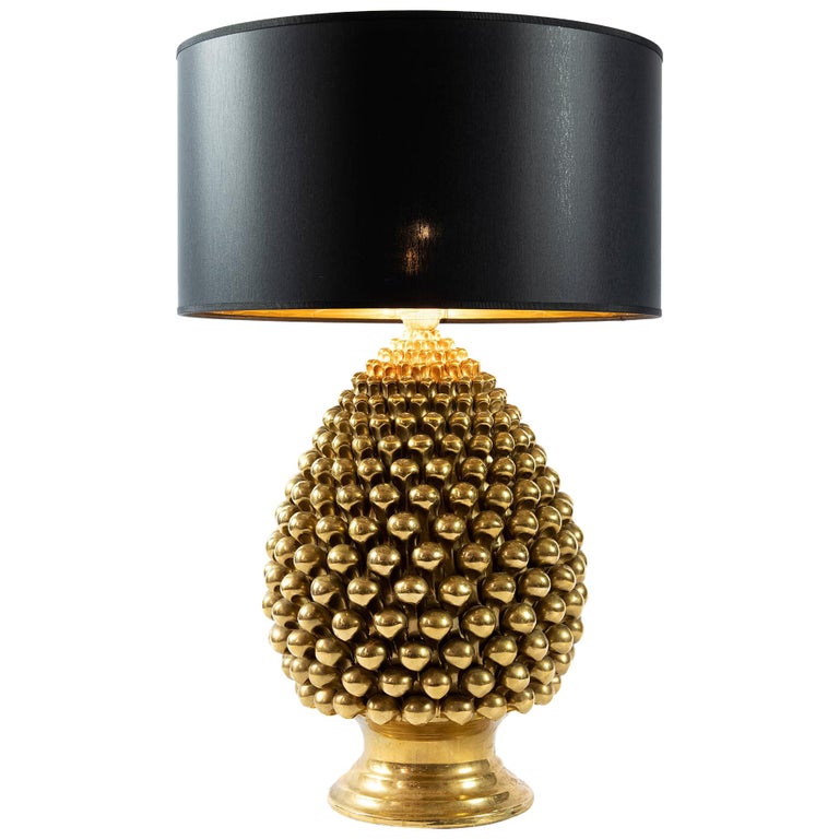 Signed Vintage Italian Ceramic Pineapple Table Lamp For Sale At