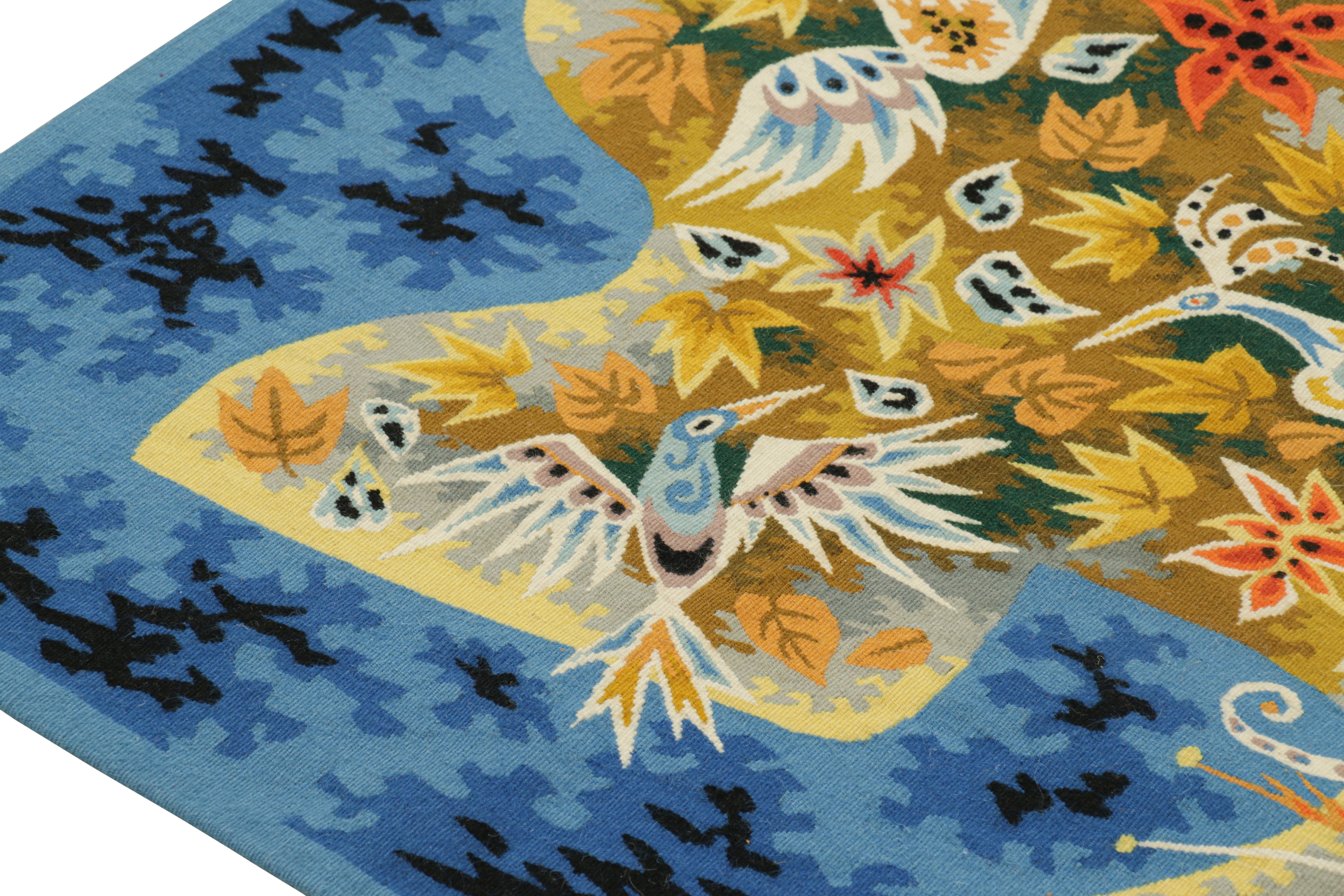 French Signed Vintage Jacques Potin Tapestry “Le Petit Rappel Des Oiseaux” Rug & Kilim For Sale