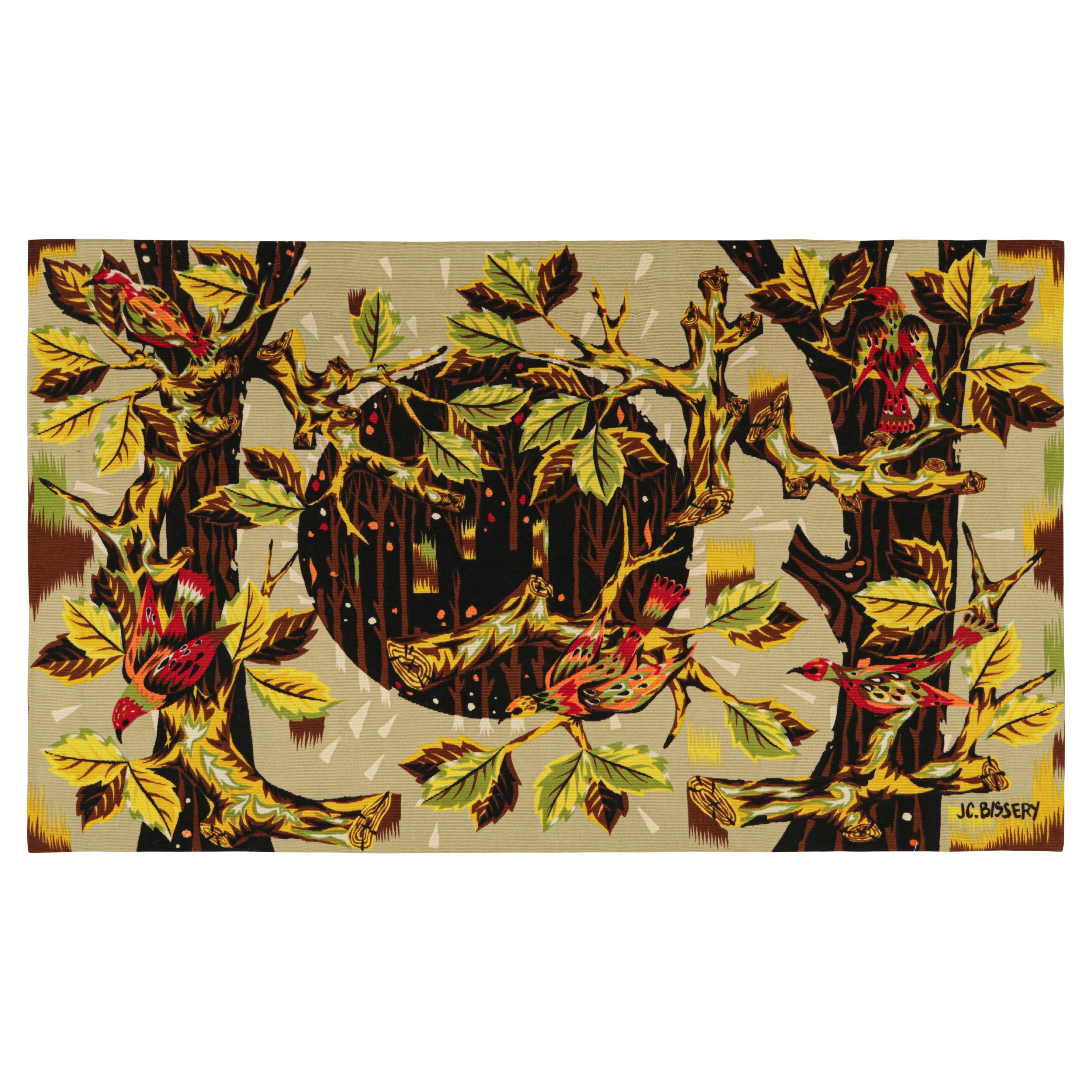 Signed Vintage Jean-Claude Bissery Tapestry “Forestière”, from Rug & Kilim