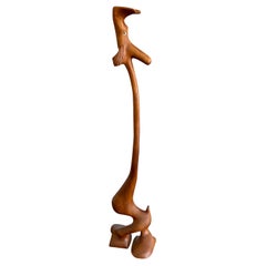 Tierskulptur aus geknittertem Albert-Holz, signiert, Vintage