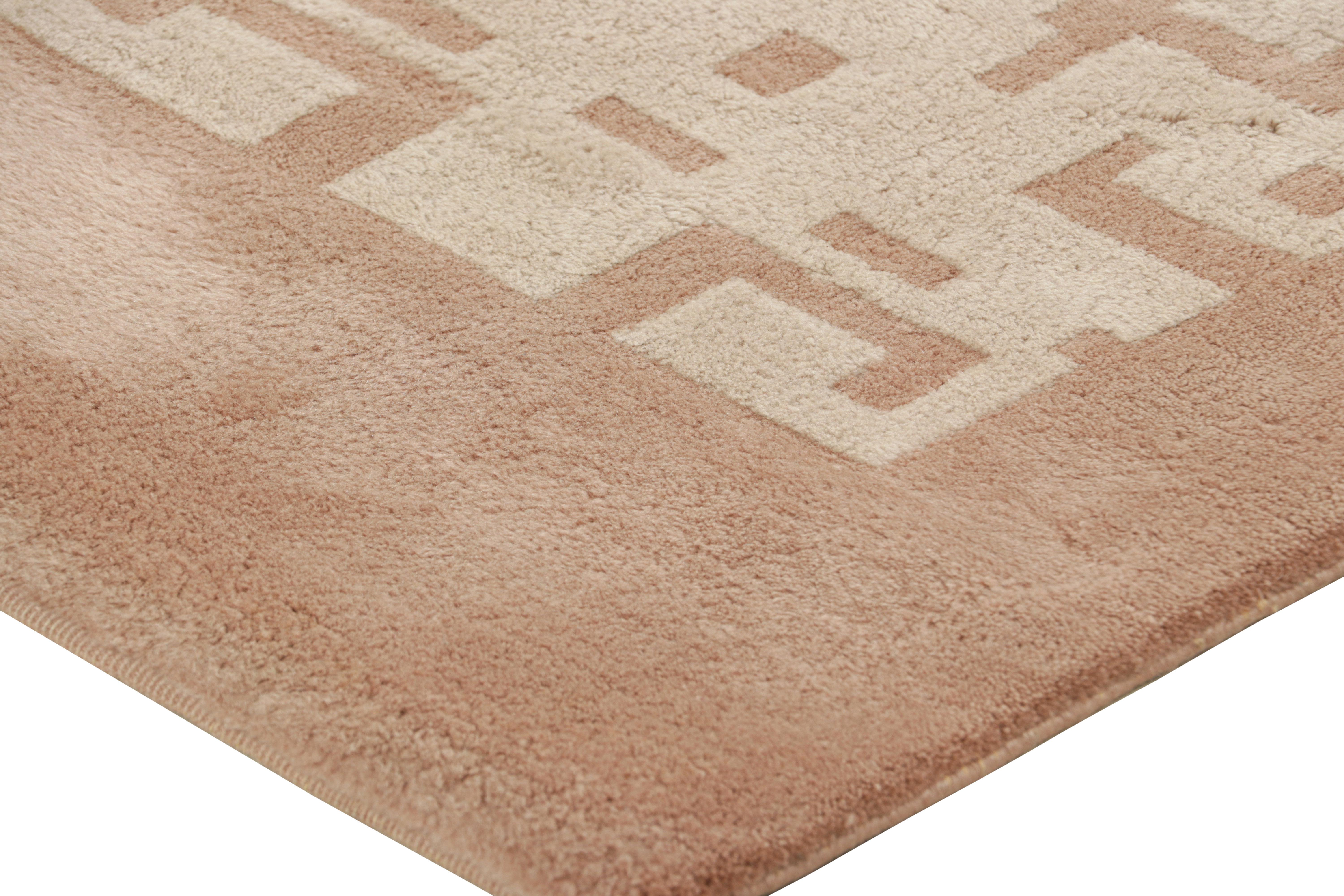 Alfombra Art Déco Francesa Leleu Vintage con Motivo Geométrico  Alfombra &  Kilim en Bueno estado para la venta en Long Island City, NY