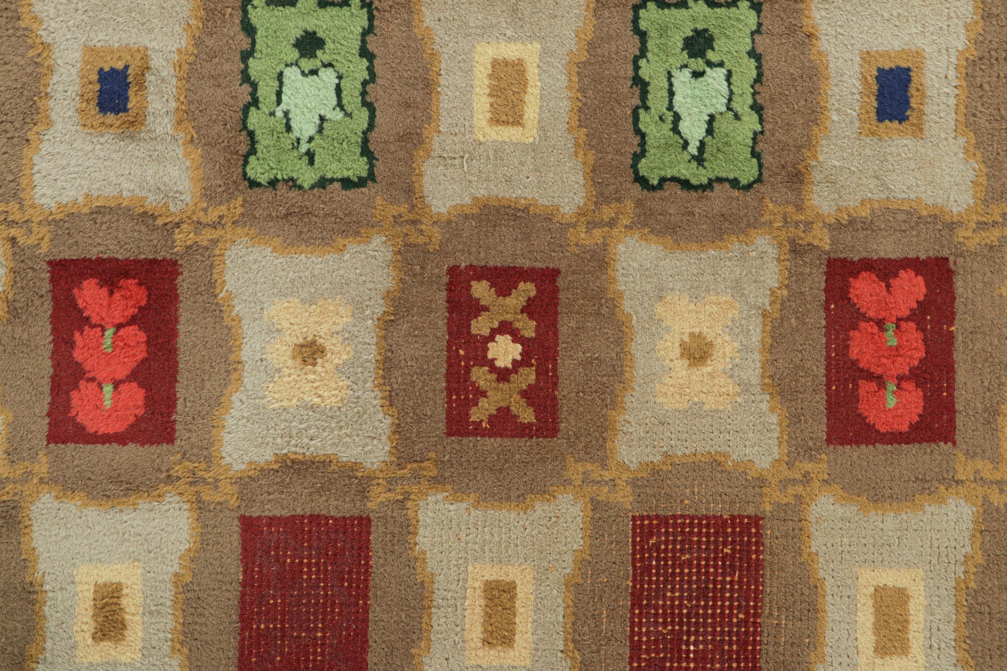 Signierte Vintage Leleu Französisch Art Deco Teppich mit geometrischen Mustern  Rug & Kilim (Art déco) im Angebot
