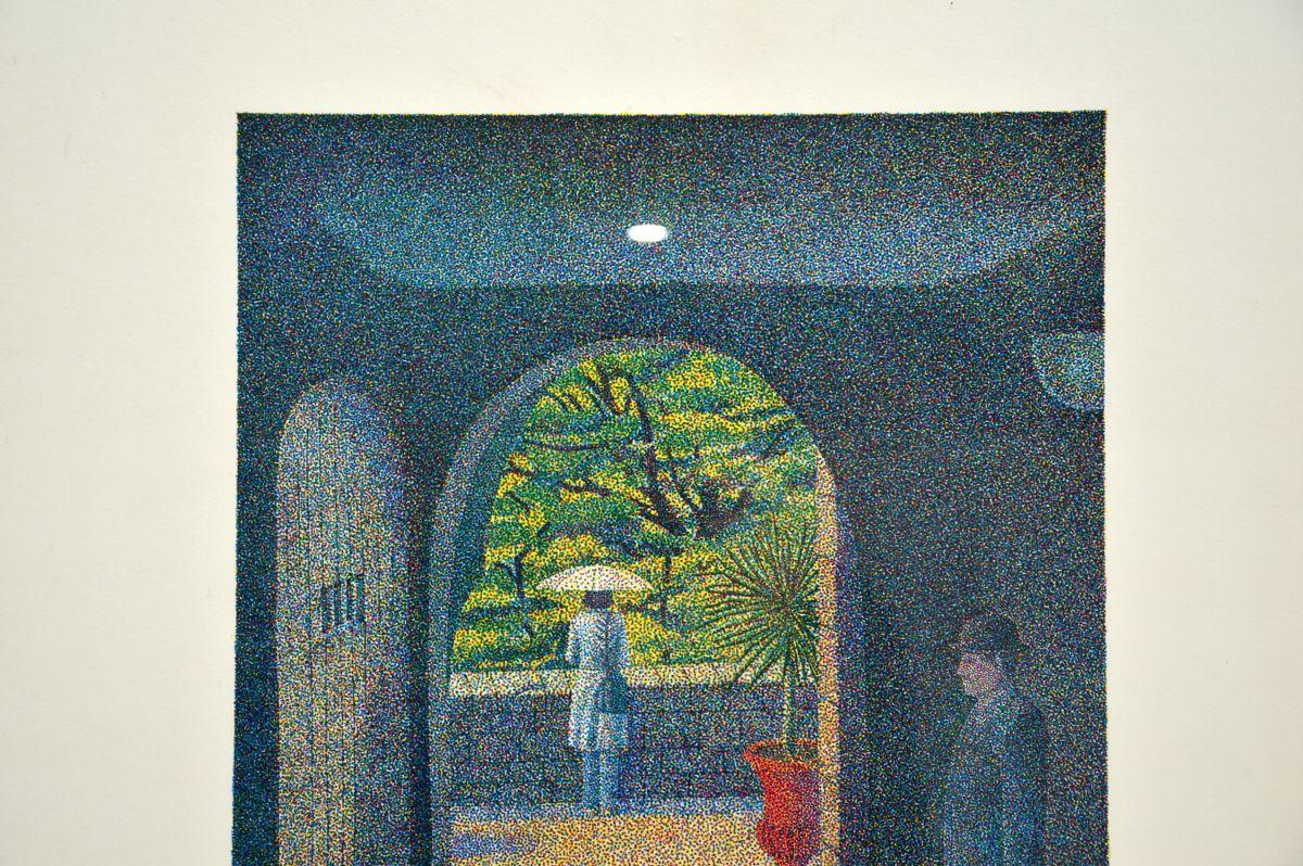 Mid-Century Modern Signed Vintage Lithograph by Peter J Lee For Sale