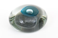 Escultura de cristal abstracta óptica firmada Vintage Murano Livio Seguso Sommerso