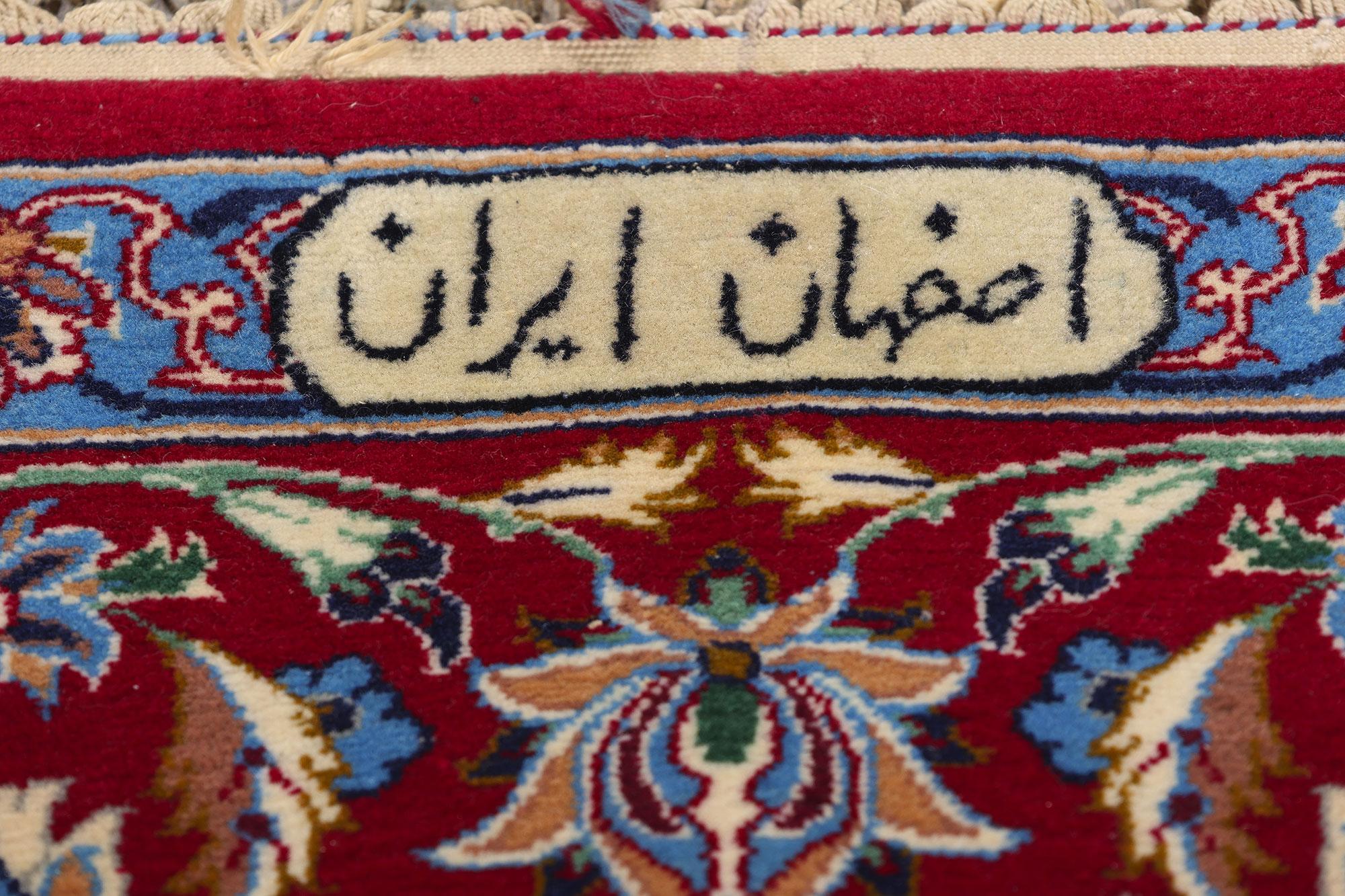 20th Century Signed Vintage Persian Isfahan Carpet with Traditional Style For Sale