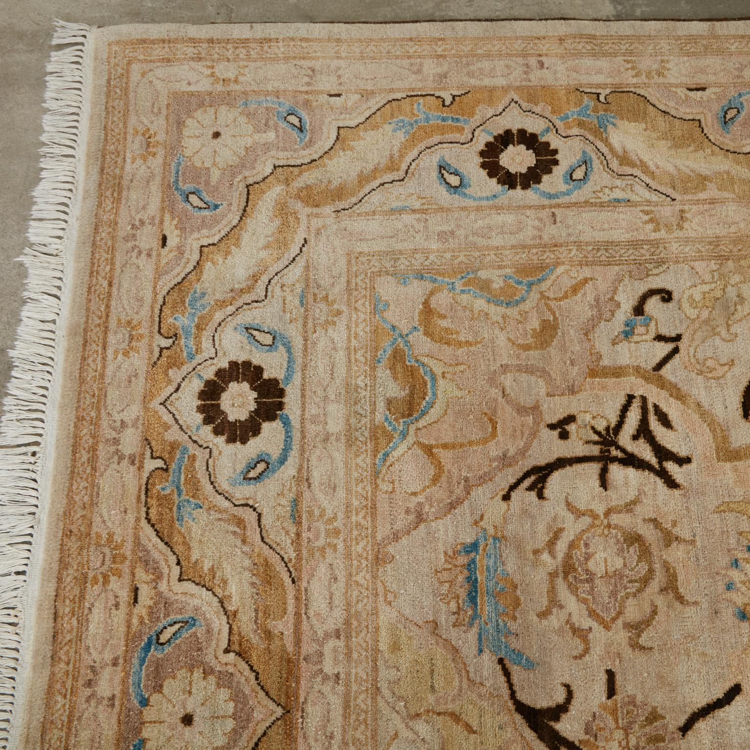 Signed Vintage Persian Mahal Floral Style Rug 4