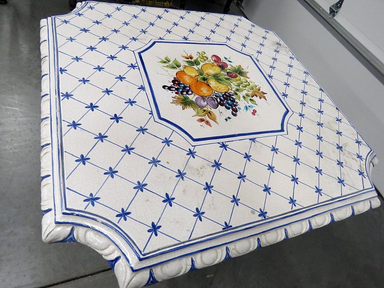 Signed Vintage Porcelain Top Table at 1stDibs