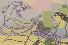 Signed Vintage Portuguese Tapestry with Romantic Pictorial, from Rug & Kilim