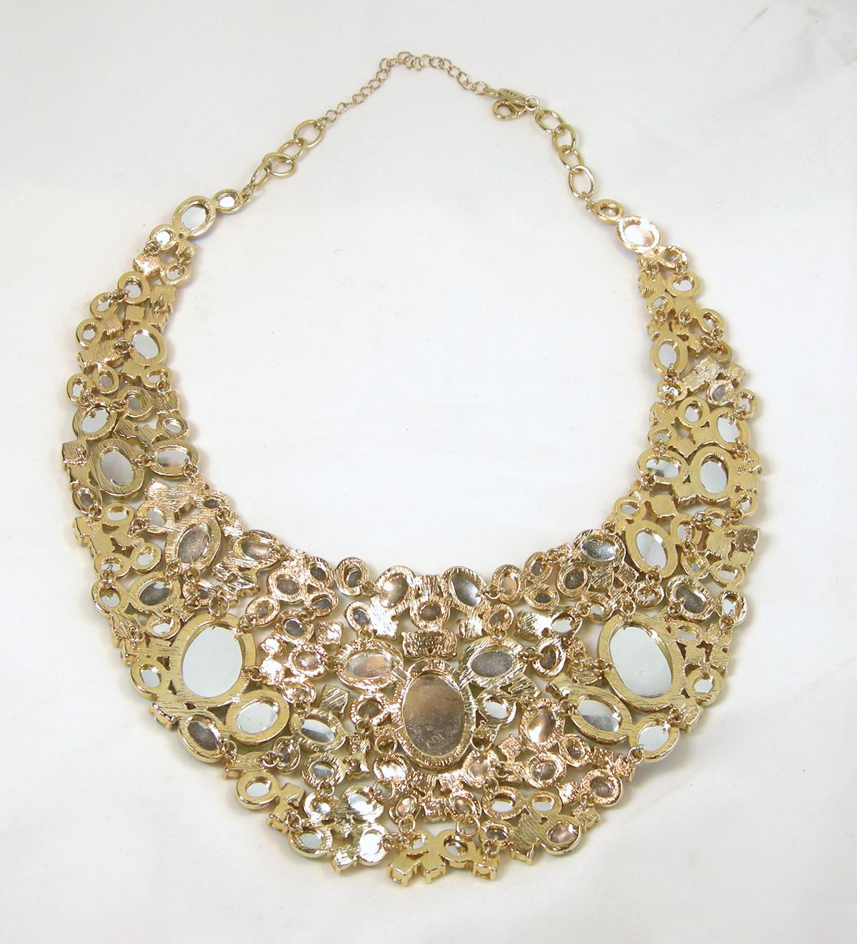 Signed Vintage Scaasi Multi-Color Bib Necklace In Good Condition In New York, NY