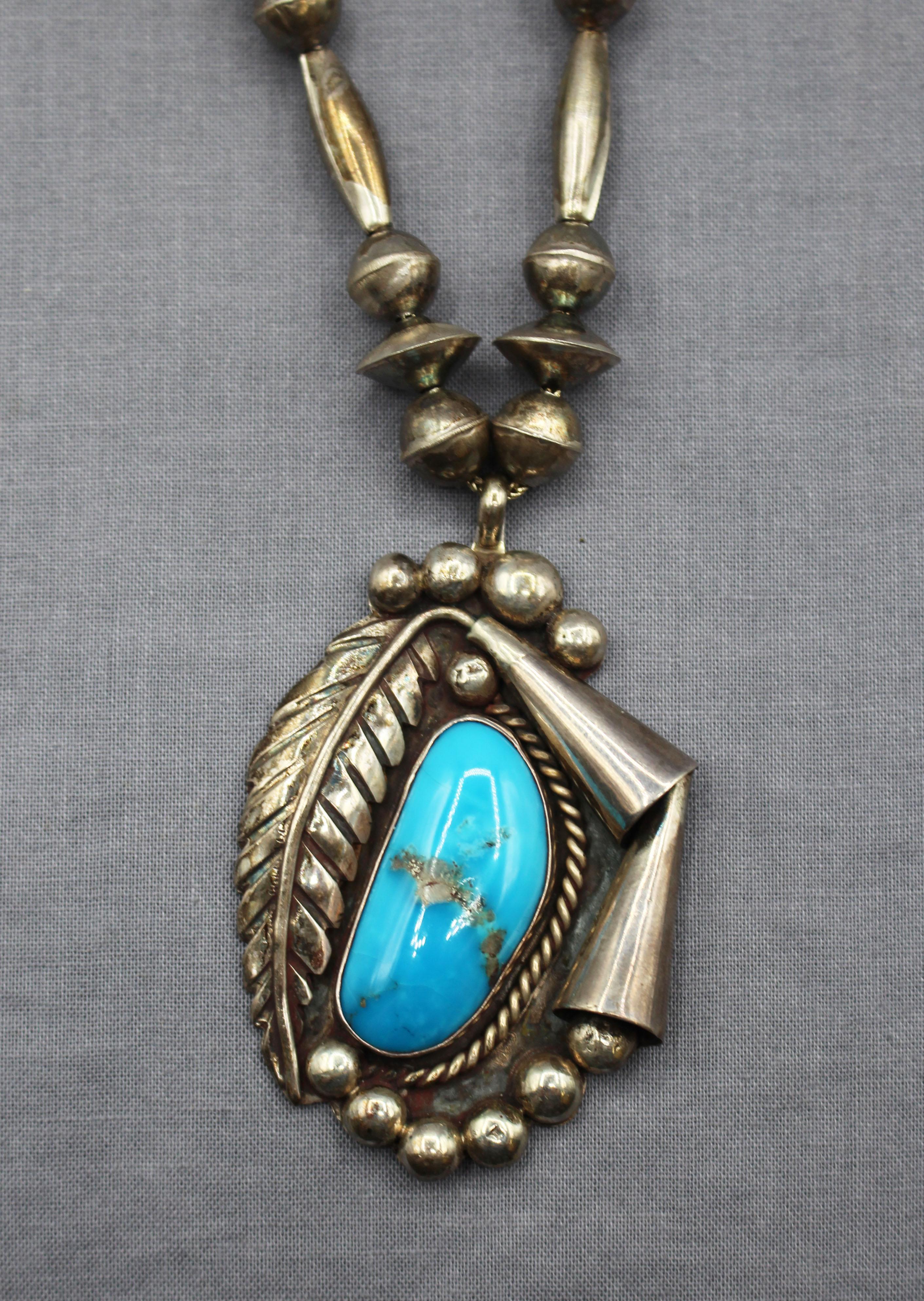 Native American Signed Vintage Set of Zuni Turquoise and Sterling Jewelry For Sale