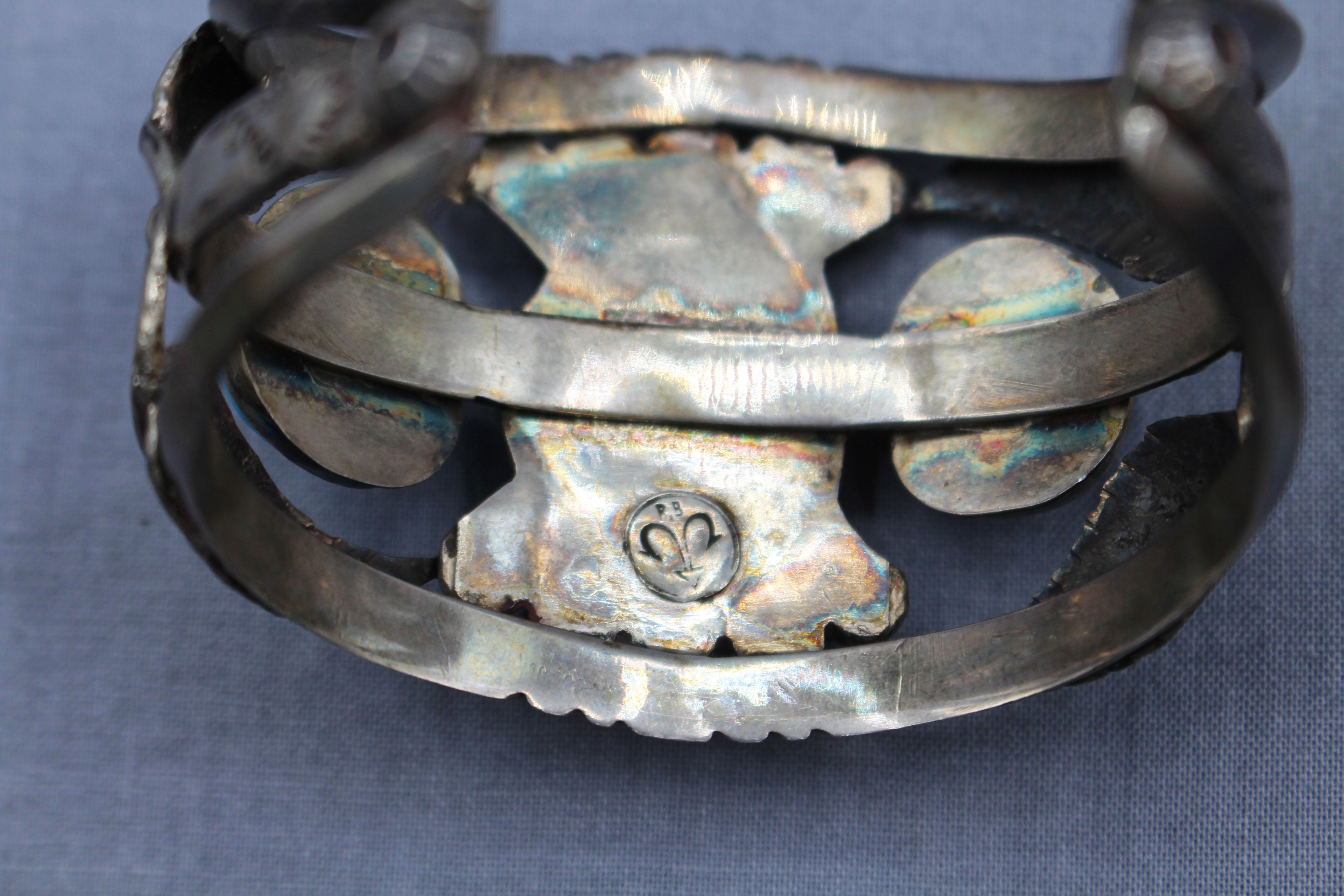 Signed Vintage Set of Zuni Turquoise and Sterling Jewelry For Sale 2