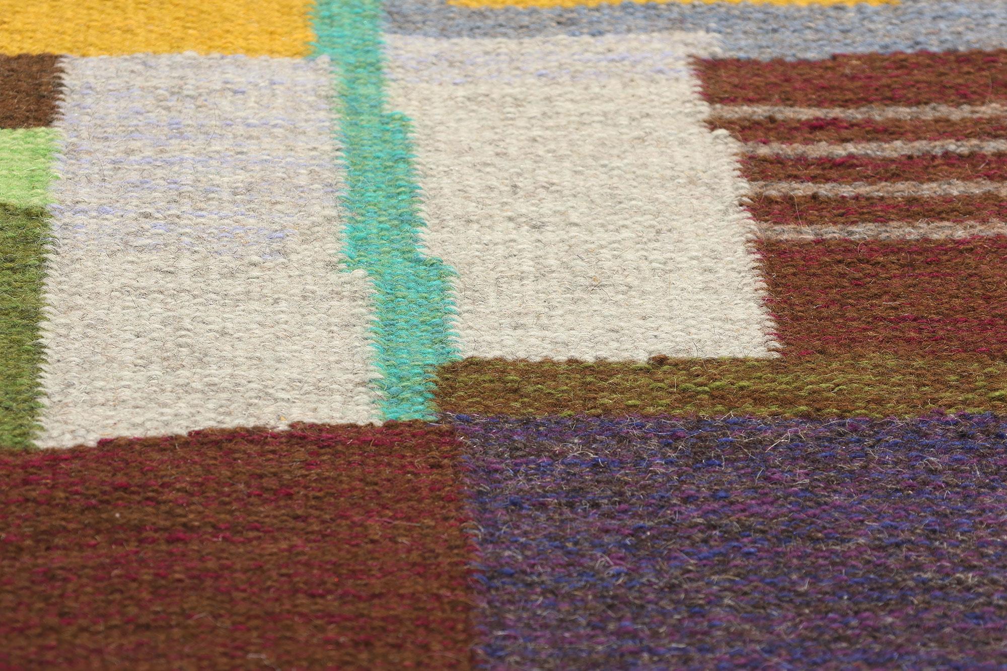 Signed Vintage Swedish Rollakan Rug Bildväv Gammelstads In Good Condition For Sale In Dallas, TX
