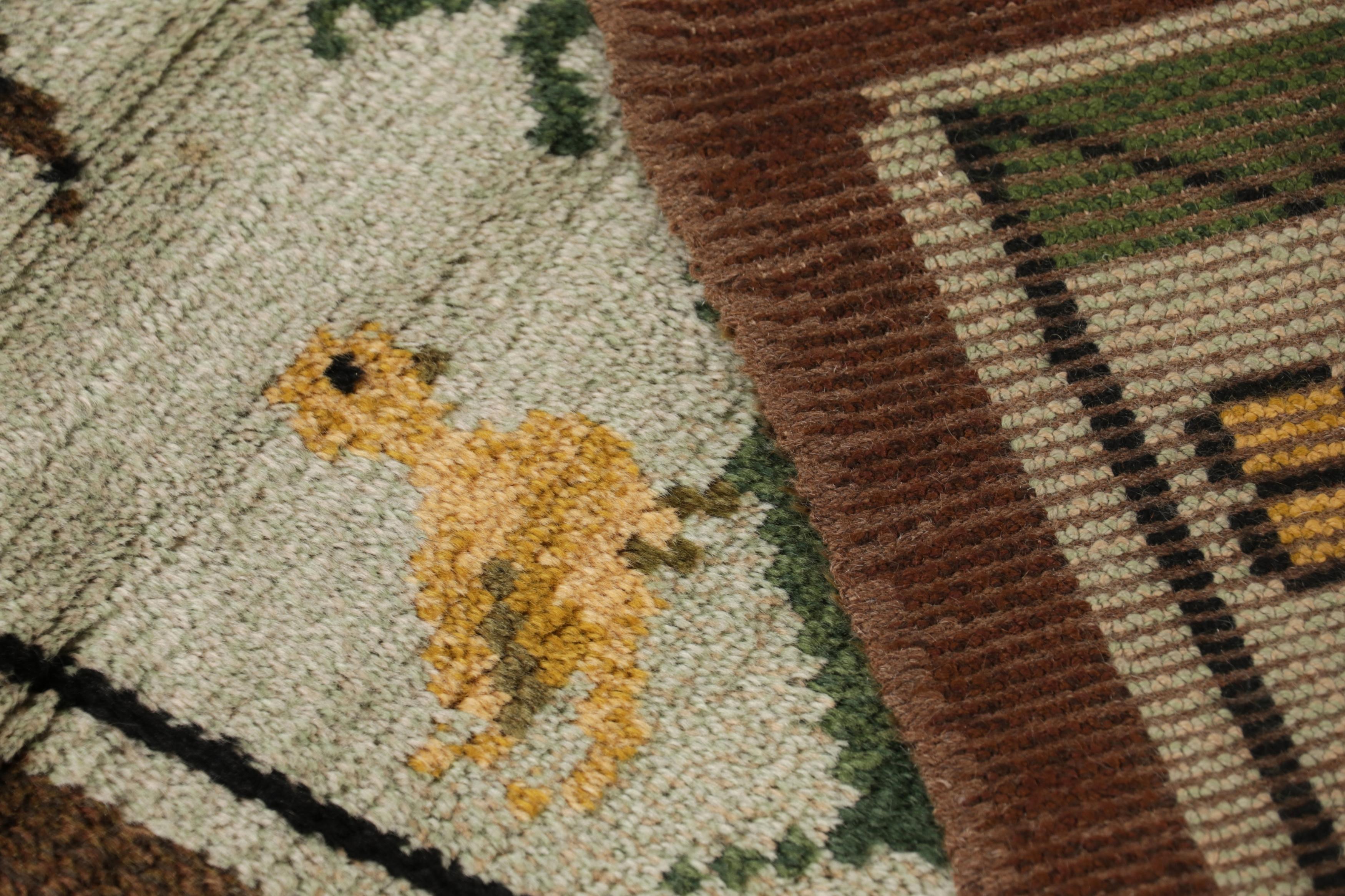 Tappeto Rya svedese d'epoca, firmato, dipinto d'arte popolare scandinava - Rug & Kilim in vendita 1
