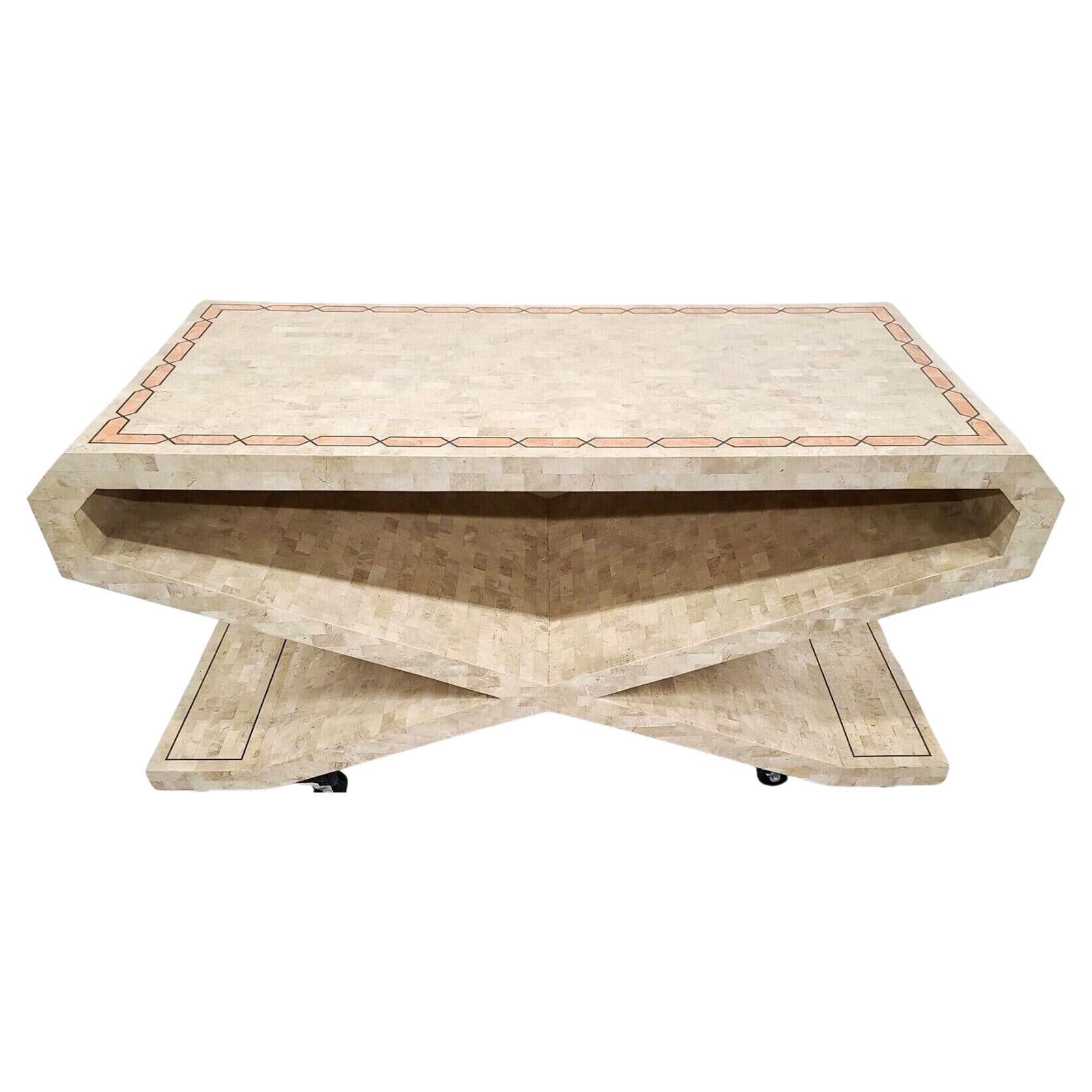 Signed Vintage Tessellated Stone Console or Dining Table Base For Sale
