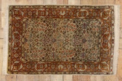 Tapis Hereke turc vintage signé, Fleur des sept montagnes