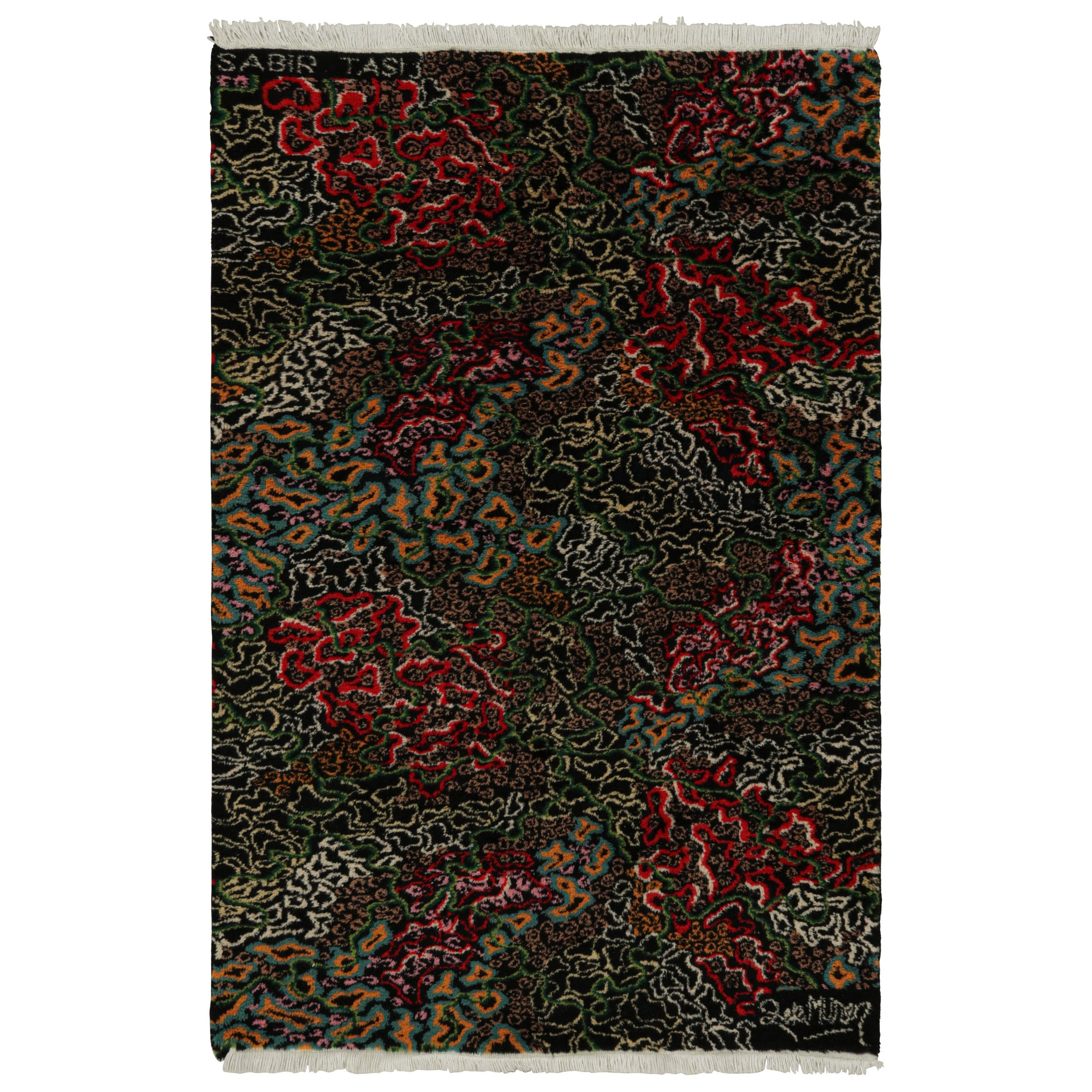 Signed Vintage Zeki Müren Art Deco Rug, with Abstract Patterns, from Rug & Kilim