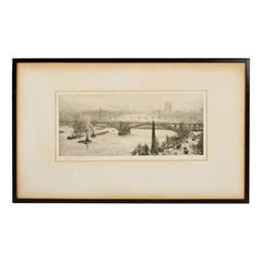 Signed W L Wyllie Etching, 20th Century