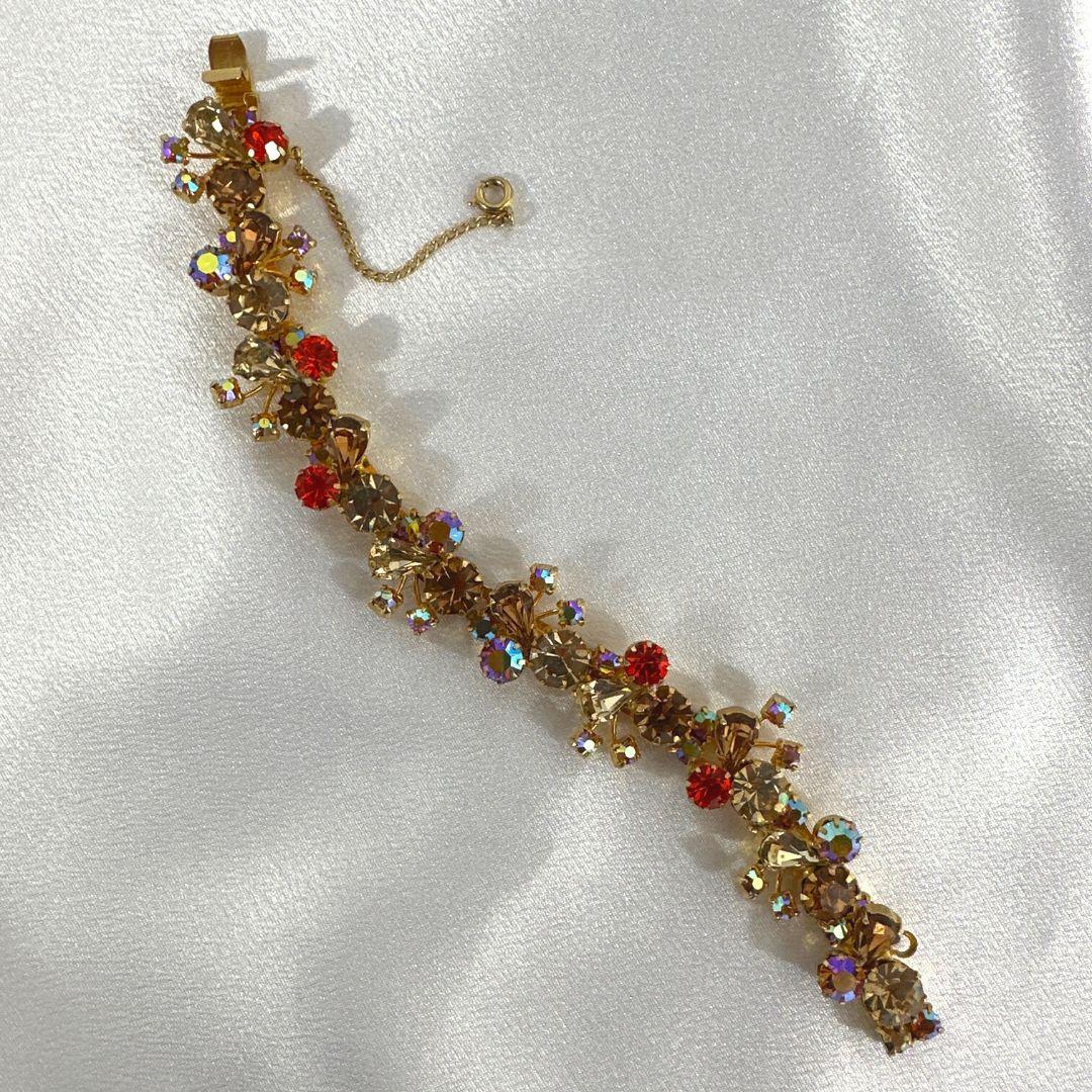 Signiert Weiss Vintage Mehrfarbig  Set aus Halskette, Armband, Ohrringen im Angebot 2