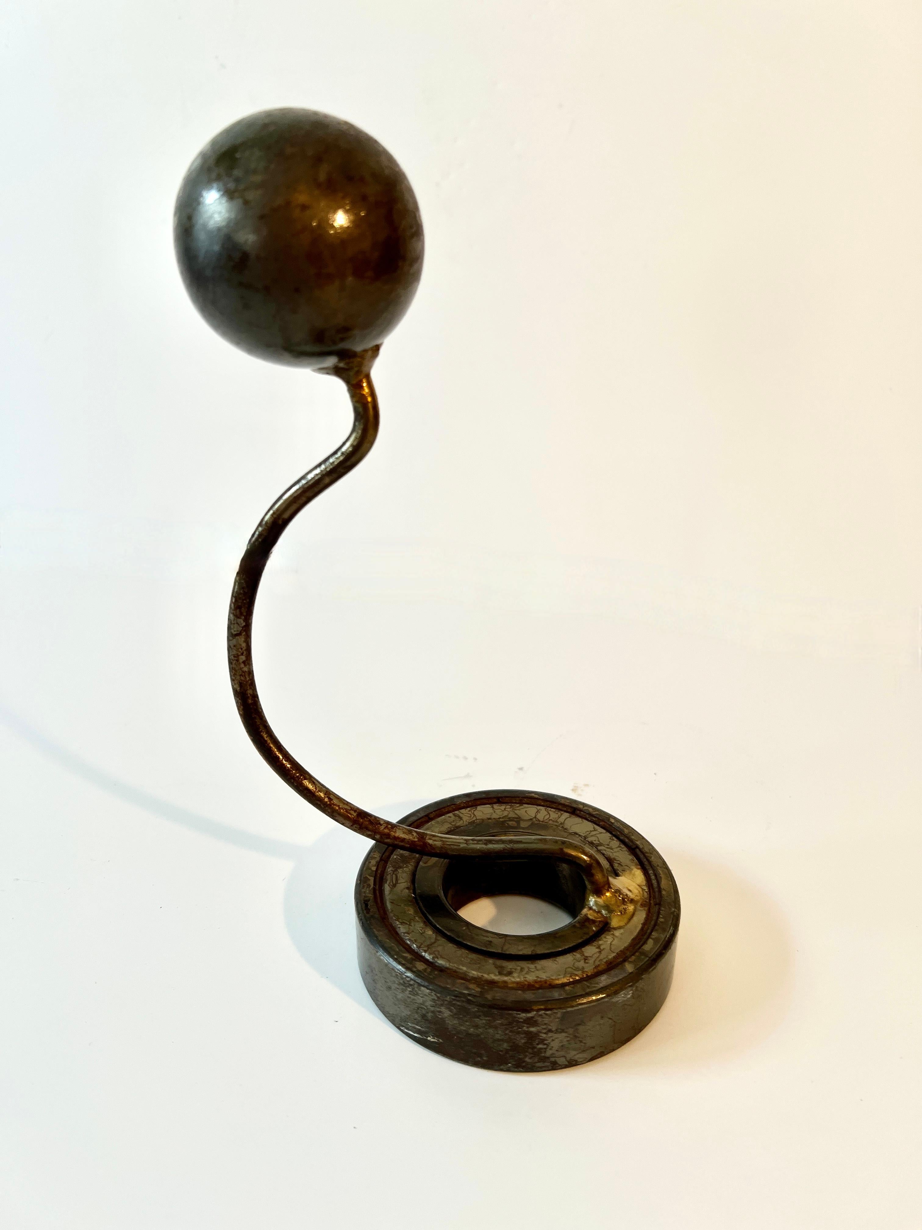 Modern Signed Welded Abstract Metal Sculpture For Sale