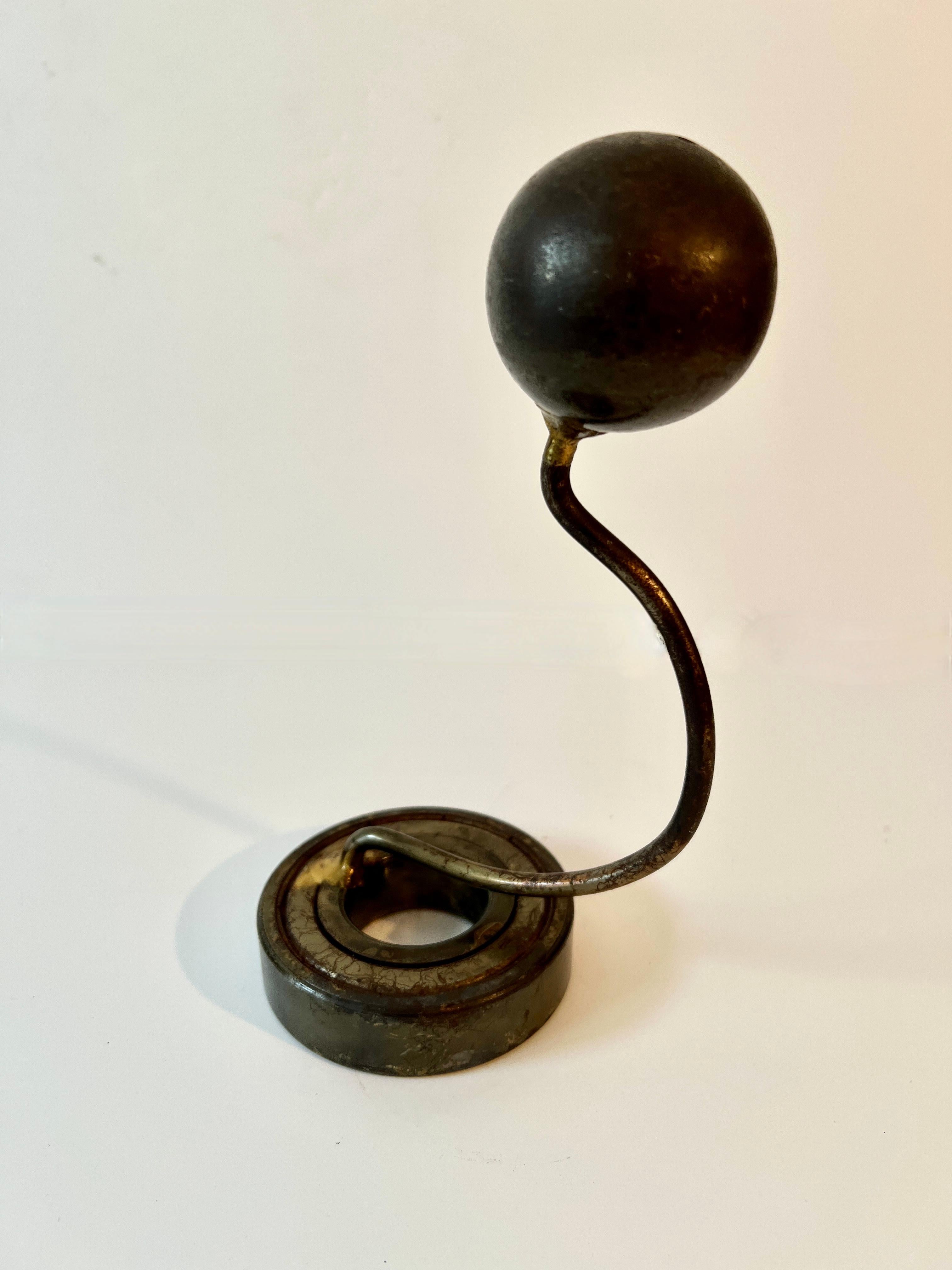 Patinated Signed Welded Abstract Metal Sculpture For Sale